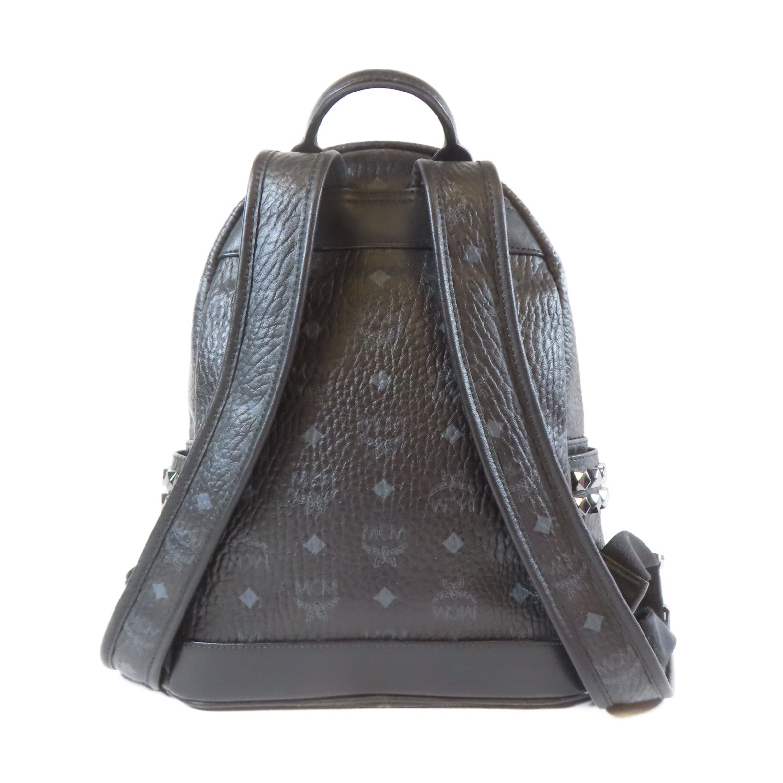 MCM 【激減優惠】牛皮皮革Backpack黑扣背包黑色