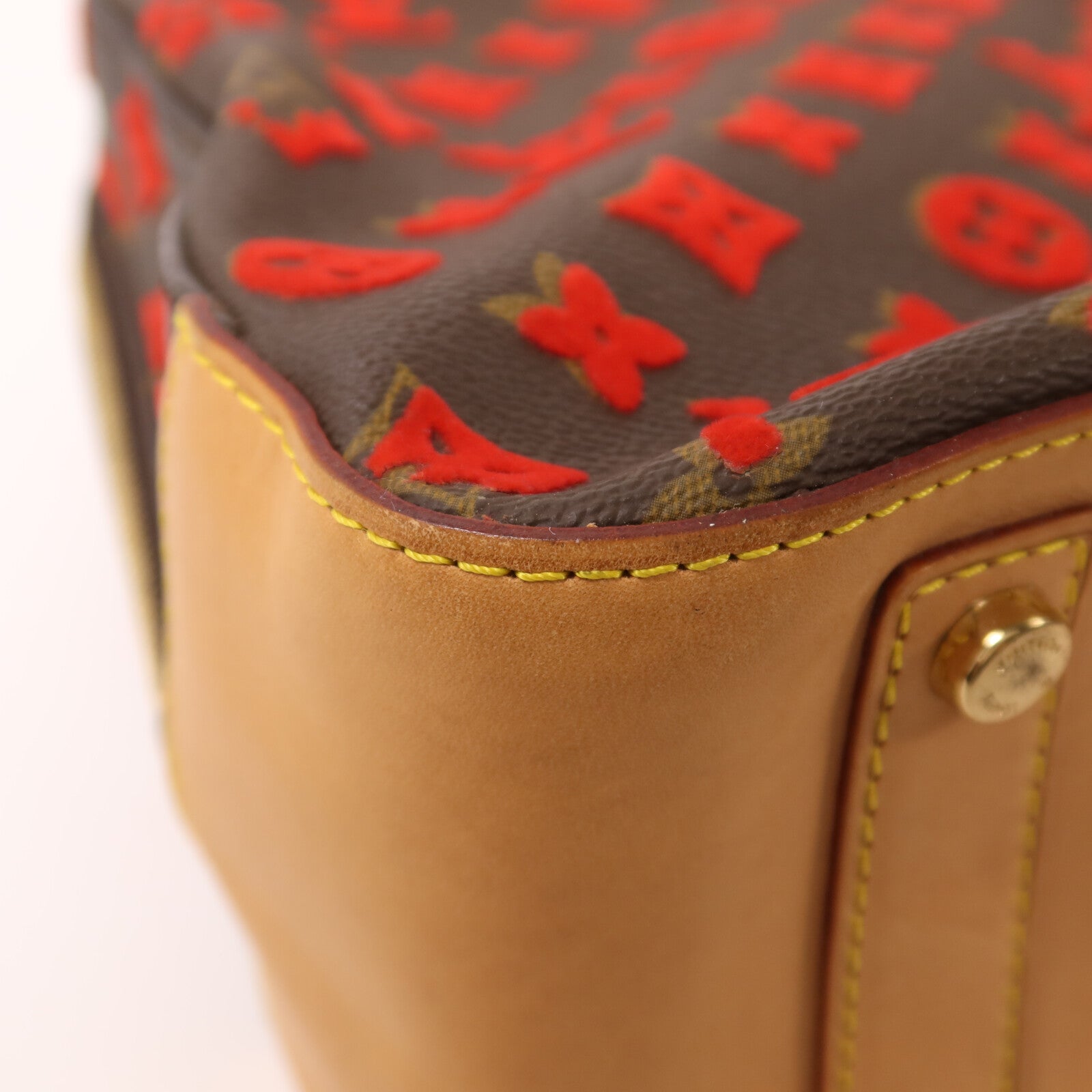 LOUIS VUITTON Monogram Tuffetage Deauville Cube Bag手挽袋