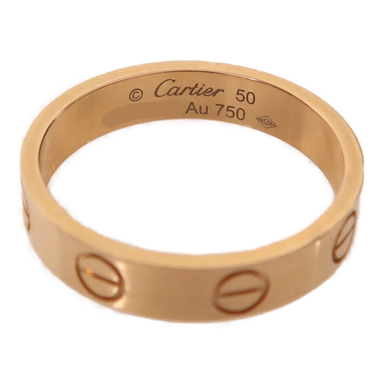 CARTIER 18K玫瑰金Mini Love Ring戒指US#5.25#50