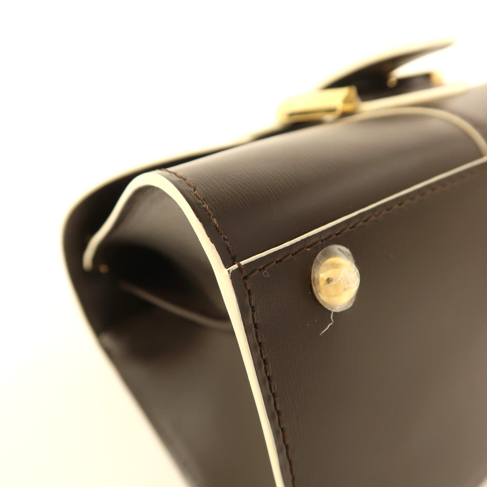 Delvaux 牛皮皮革Brillant Mini金扣手挽肩背兩用袋