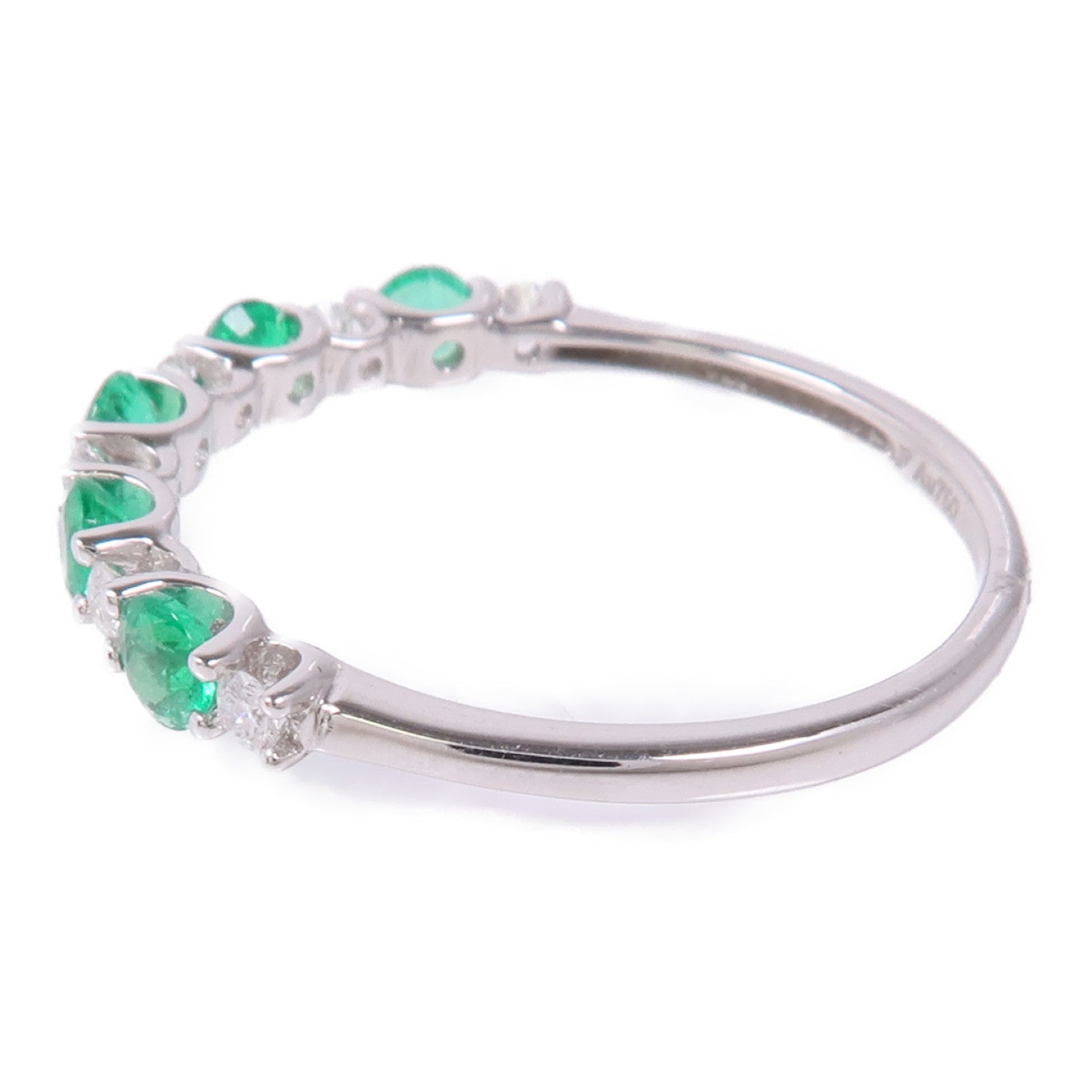 JEWELRY 18K白金Emerald Diamond Ring綠寶石/鑽石戒指US#6.5