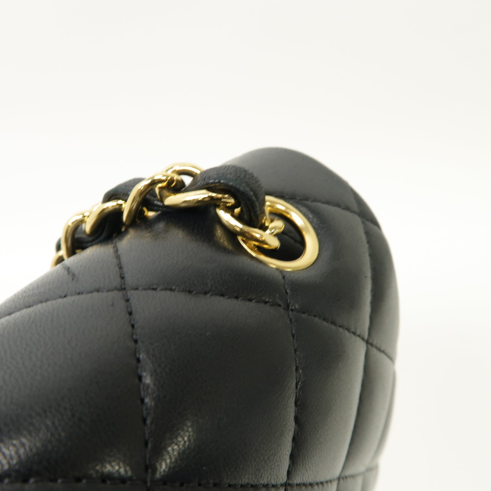 CHANEL 【激減優惠】菱格羊皮皮革Classic Jumbo金扣鏈帶肩背袋黒色