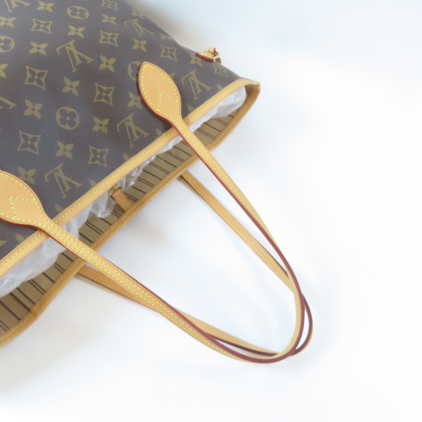 LOUIS VUITTON Monogram Neverfull金扣手挽袋啡色