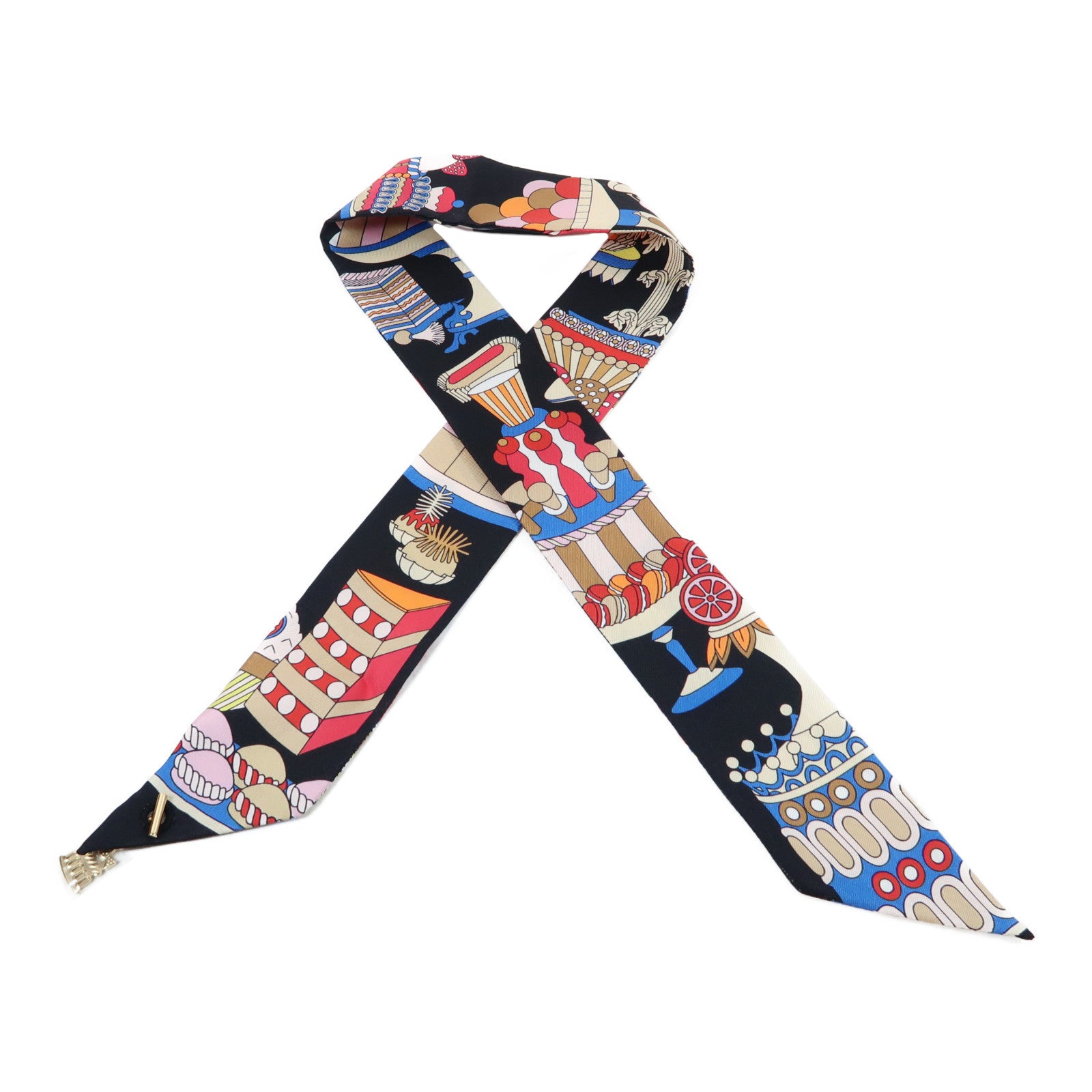 HERMES 【激減優惠】絲質Twilly Scarf絲巾黑色