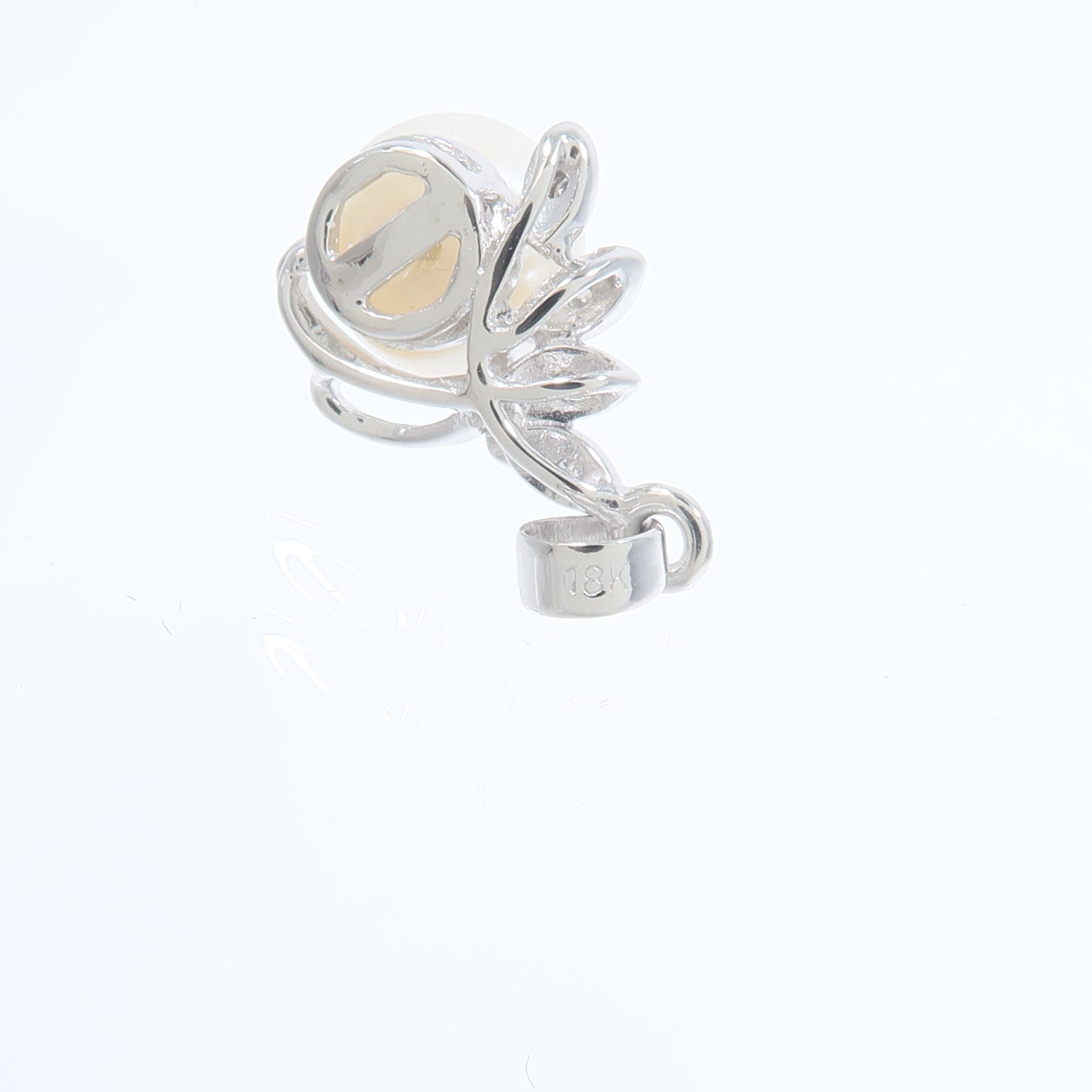 JEWELRY 18K白金Pearl Diamond Pendant Top珍珠/鑽石吊墜