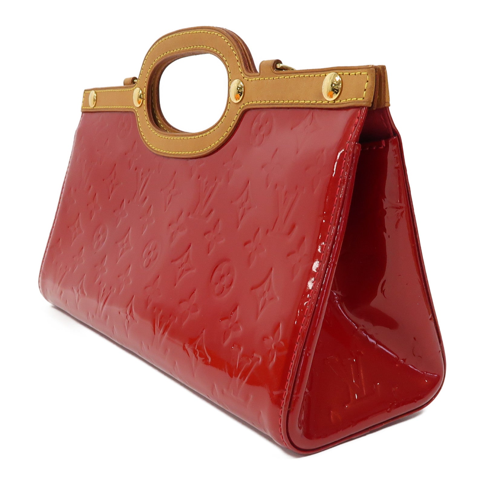 LOUIS VUITTON Monogram Vernis Roxbury Drive金扣手挽肩背兩用袋紅色