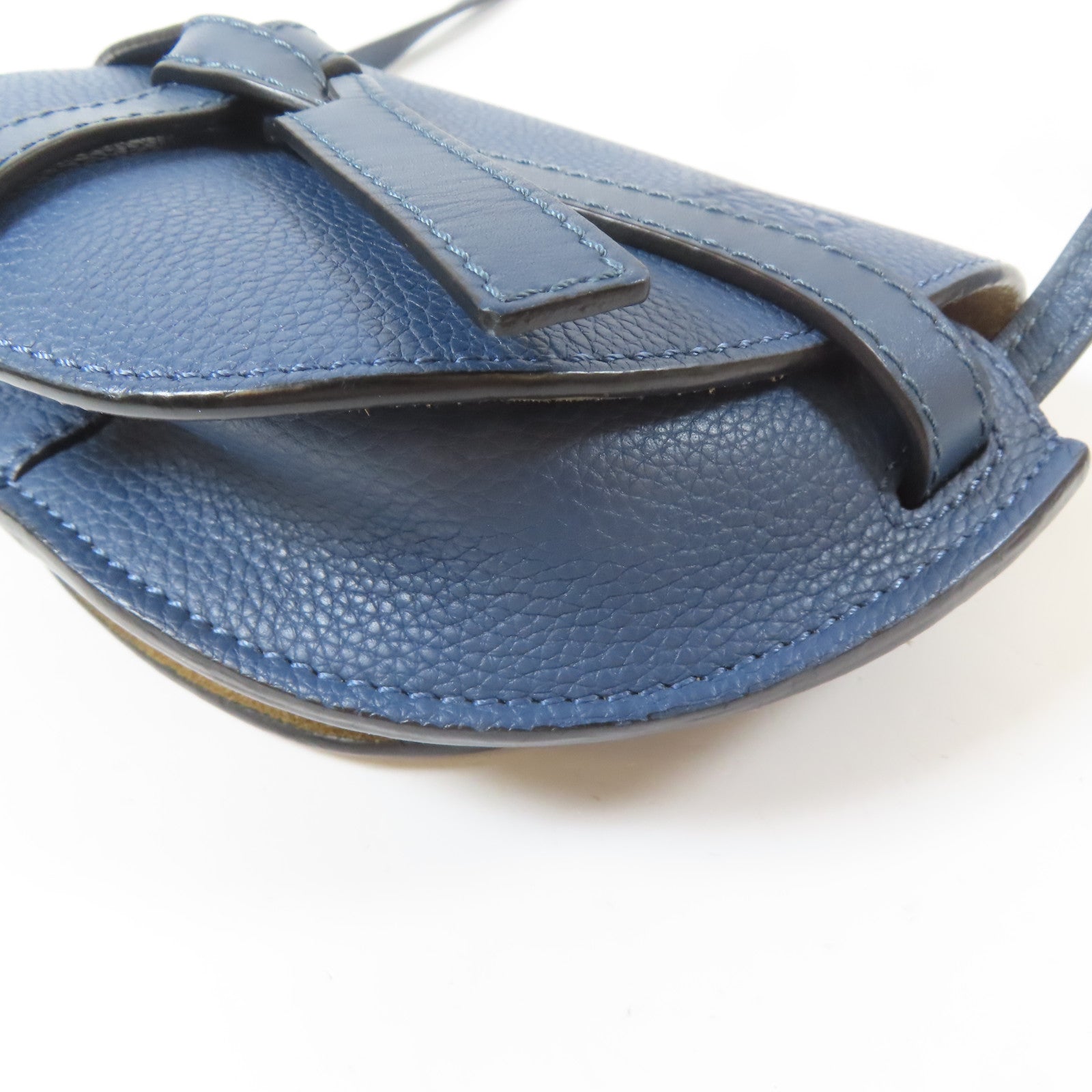 LOEWE 【激減優惠】牛皮皮革Mini Gate金扣肩背袋藍色