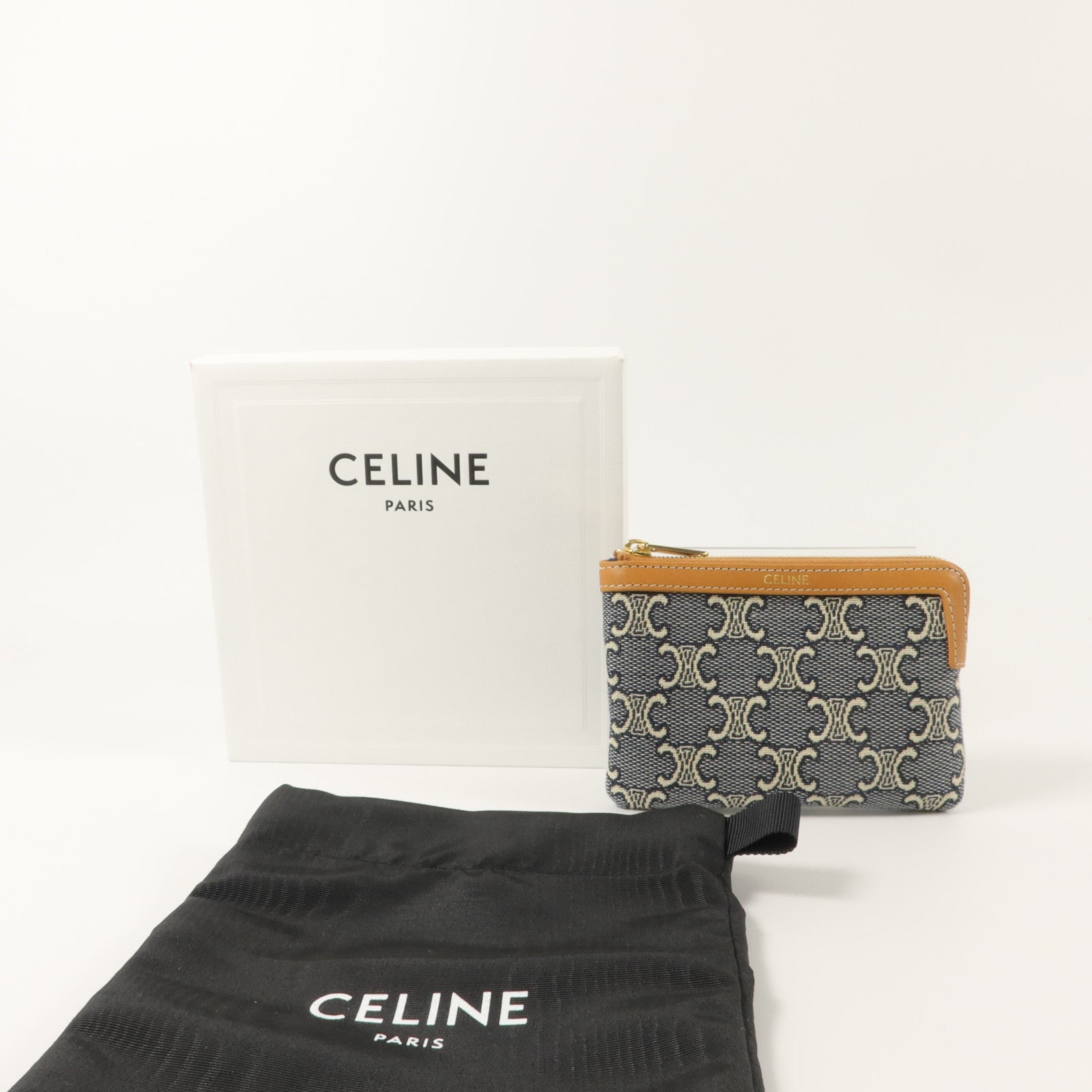 CELINE 帆布Jacqaurd Triomphe All Over Coin Purse零錢包
