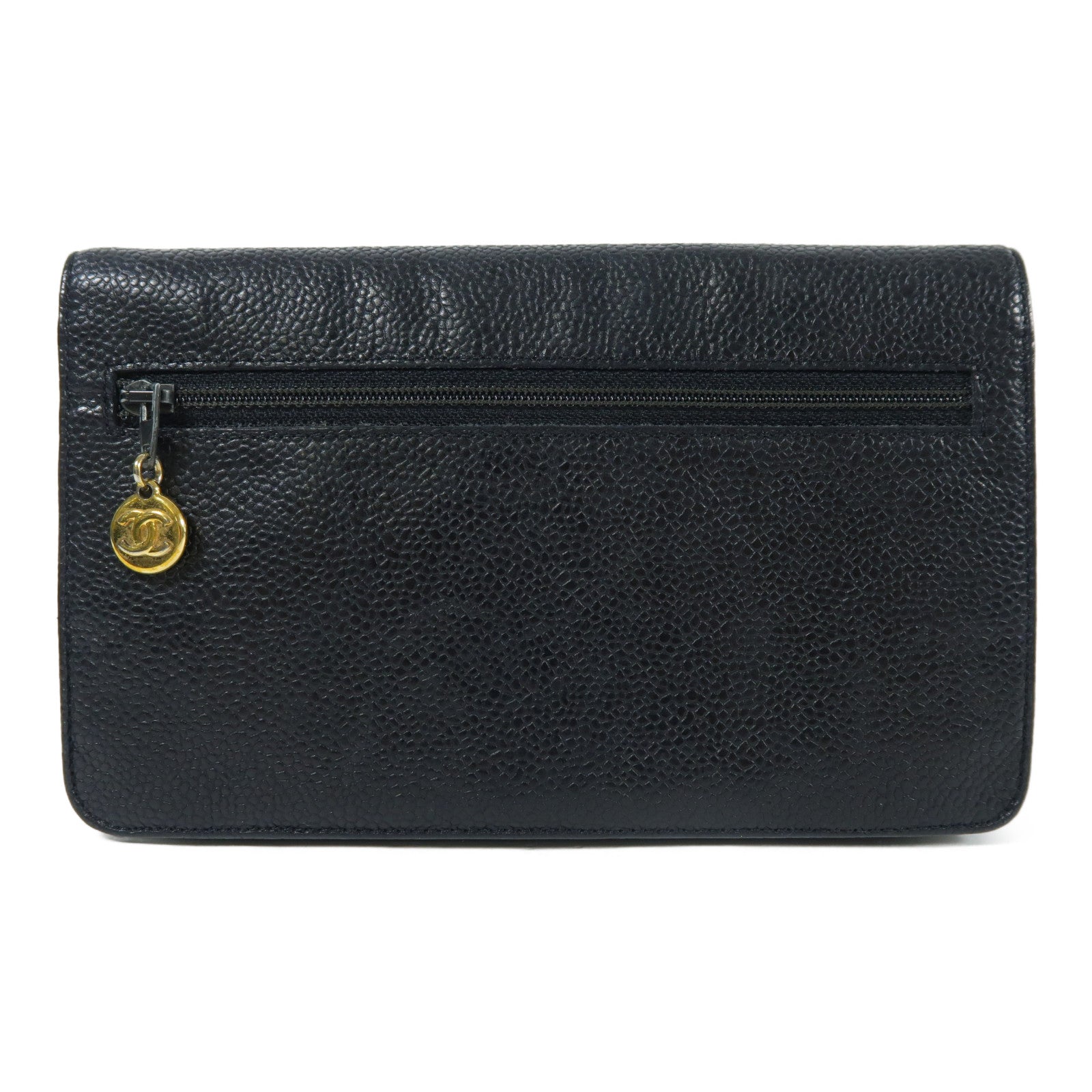 CHANEL 牛皮皮革Wallet金扣長錢包