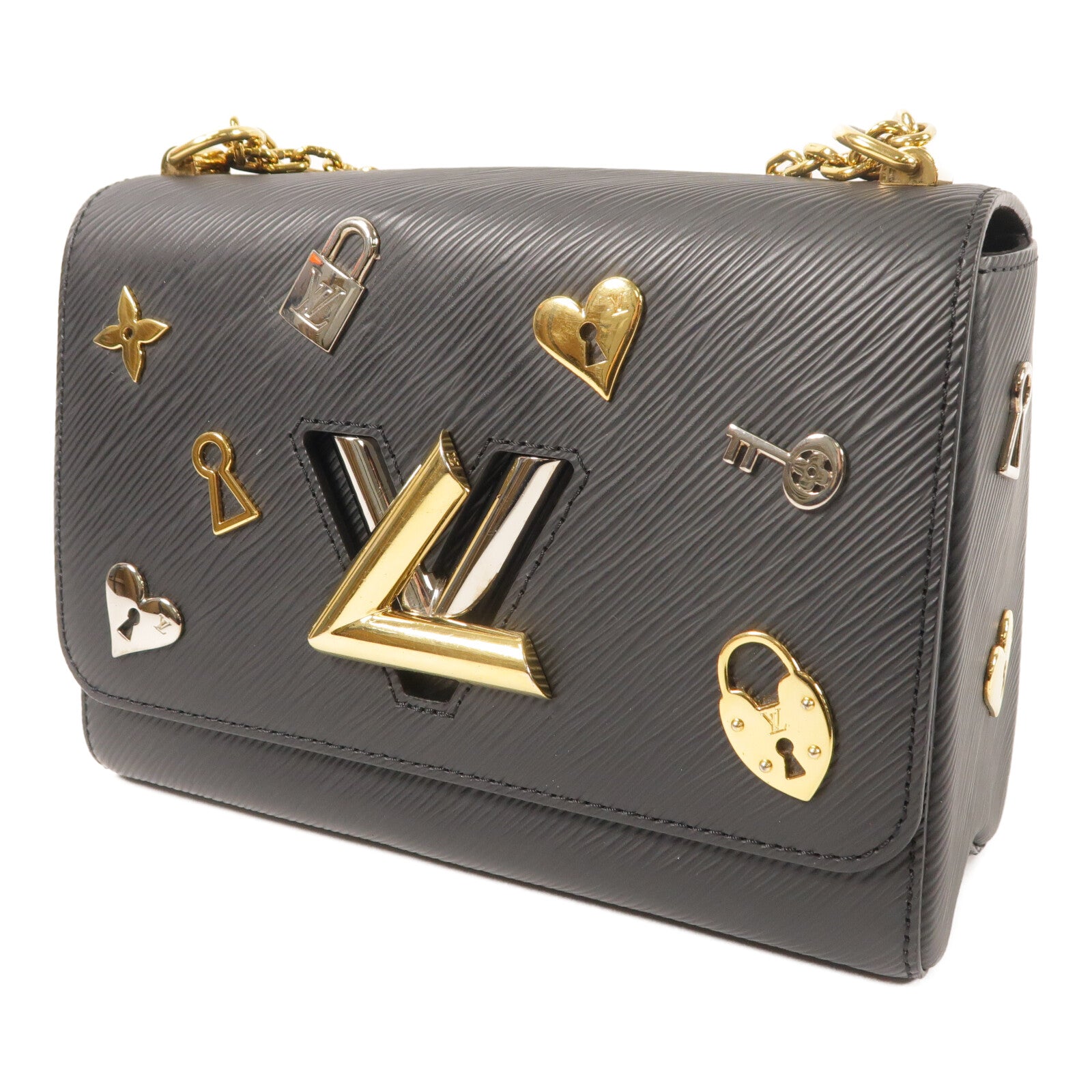 LOUIS VUITTON Epi Twist MM金扣鏈帶肩背袋