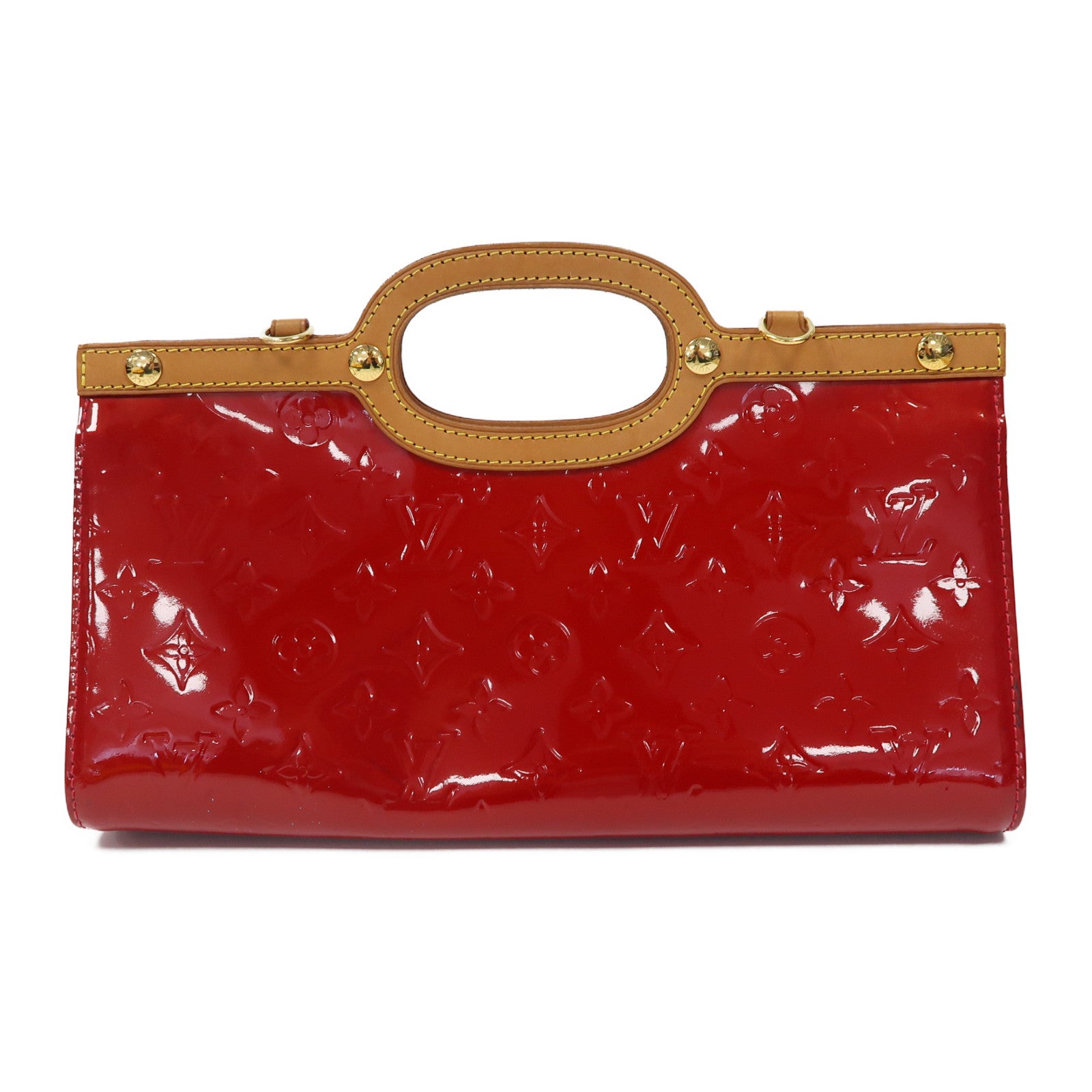 LOUIS VUITTON Monogram Vernis Roxbury Drive金扣手挽肩背兩用袋紅色