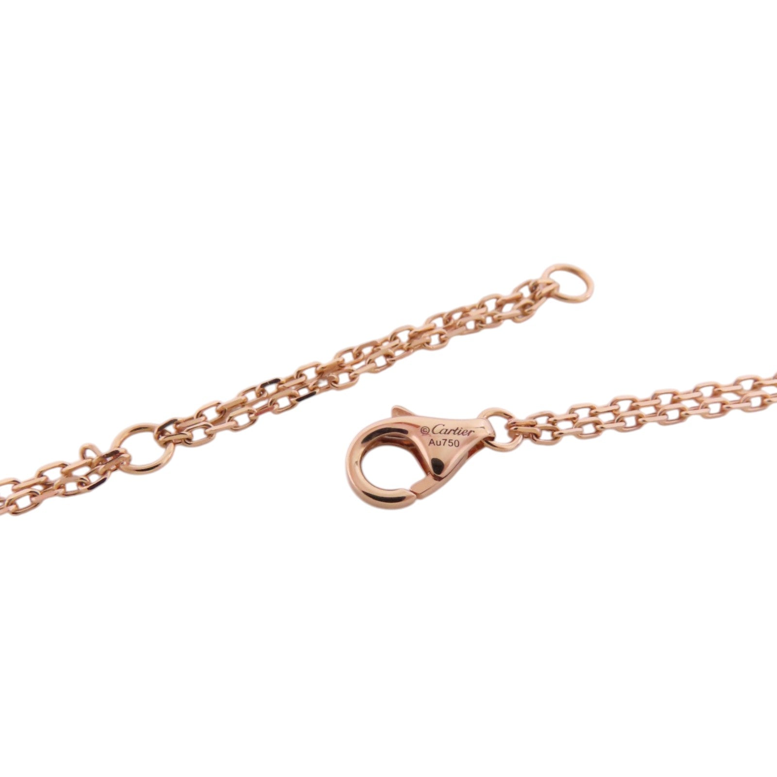 CARTIER 18K玫瑰金Love Diamond Necklace金扣鑽石項鏈