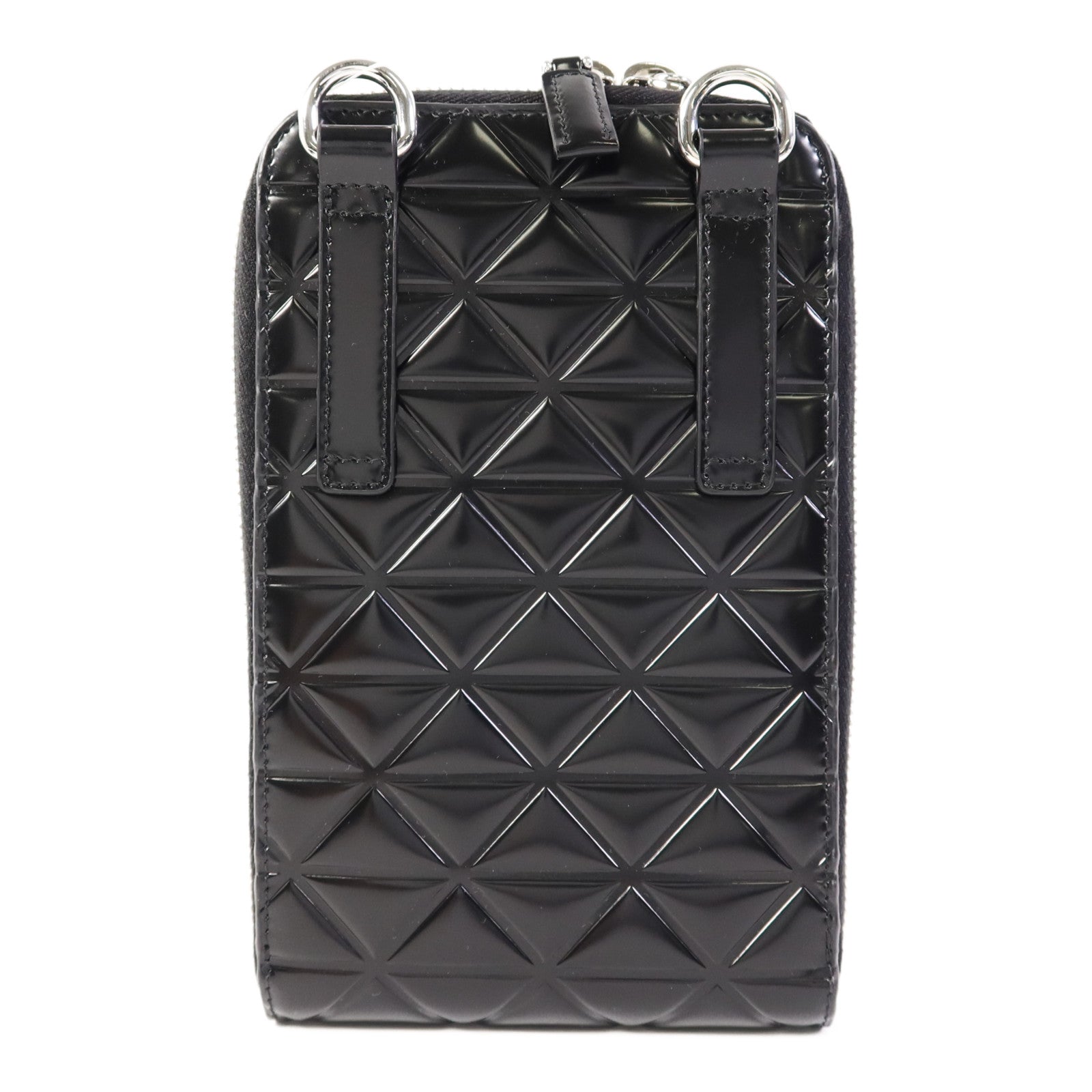 PRADA 牛皮皮革Phone Case銀扣手機肩背袋
