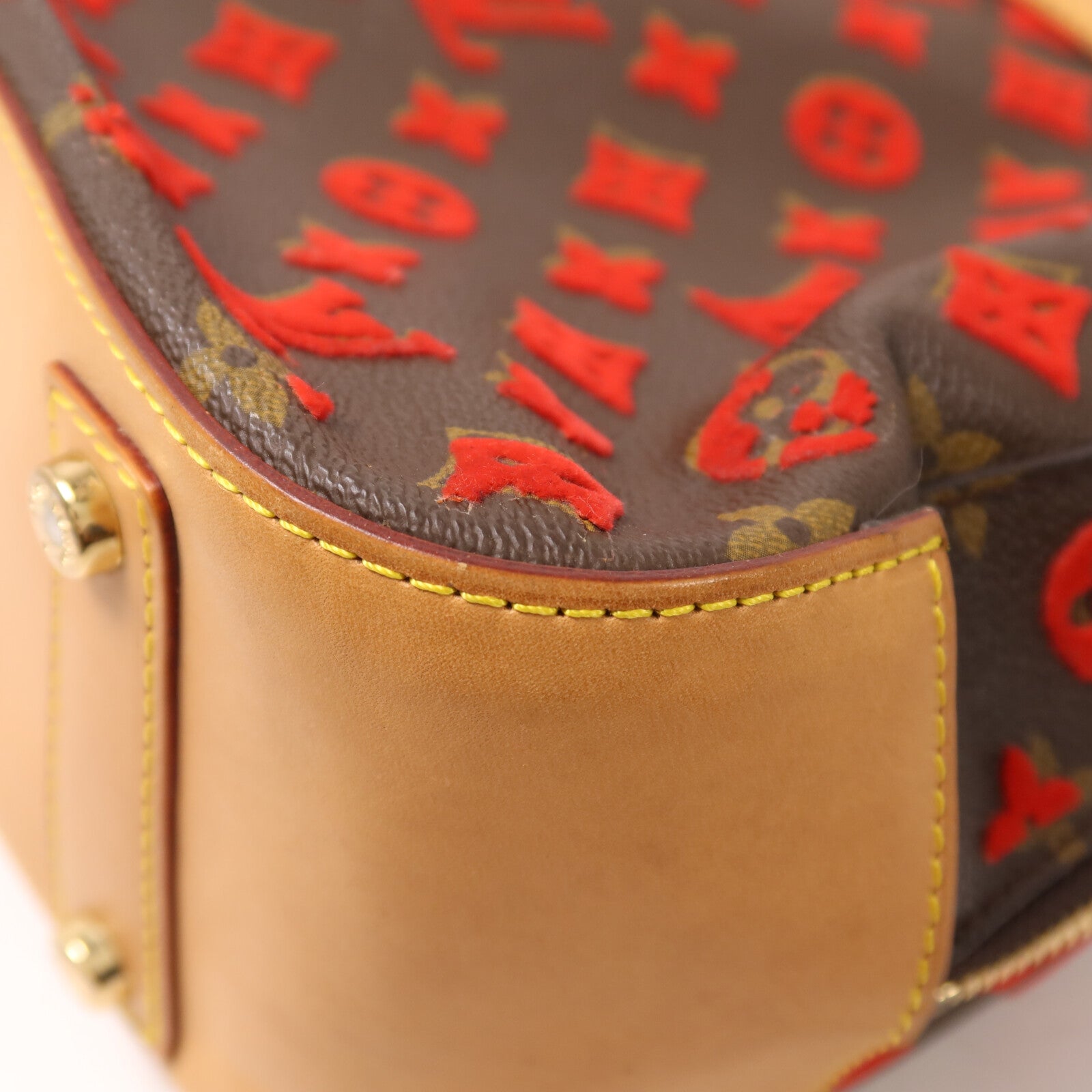 LOUIS VUITTON Monogram Tuffetage Deauville Cube Bag手挽袋