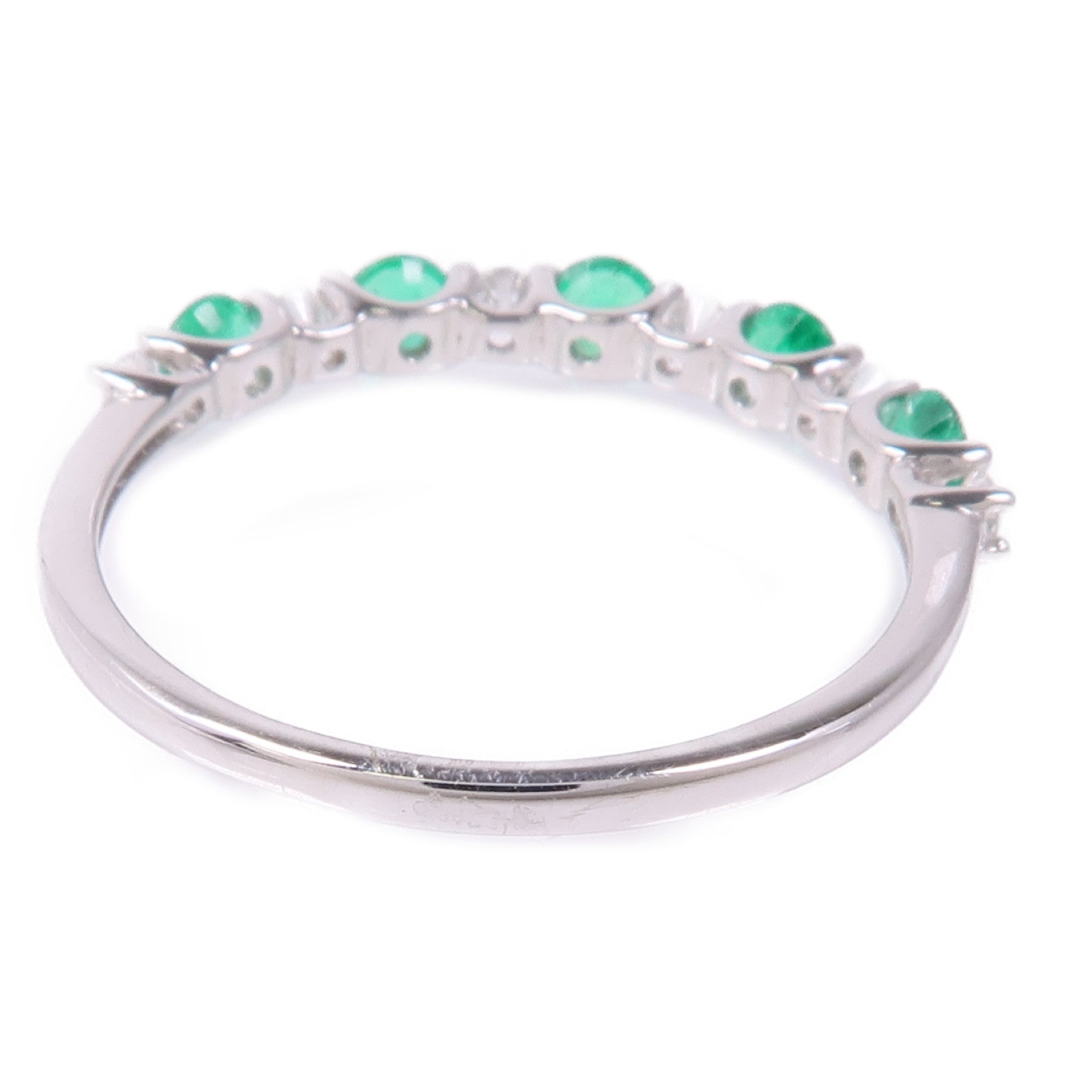 JEWELRY 18K白金Emerald Diamond Ring綠寶石/鑽石戒指US#6.5