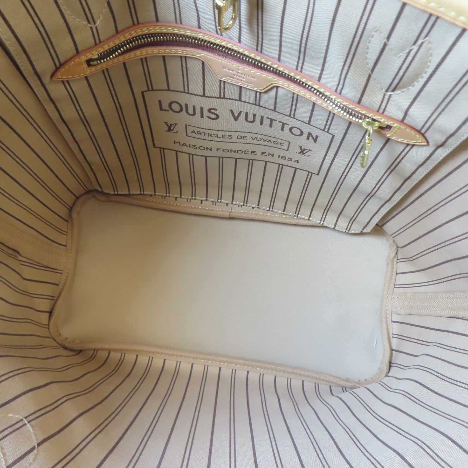 LOUIS VUITTON Monogram Neverfull金扣手挽袋啡色