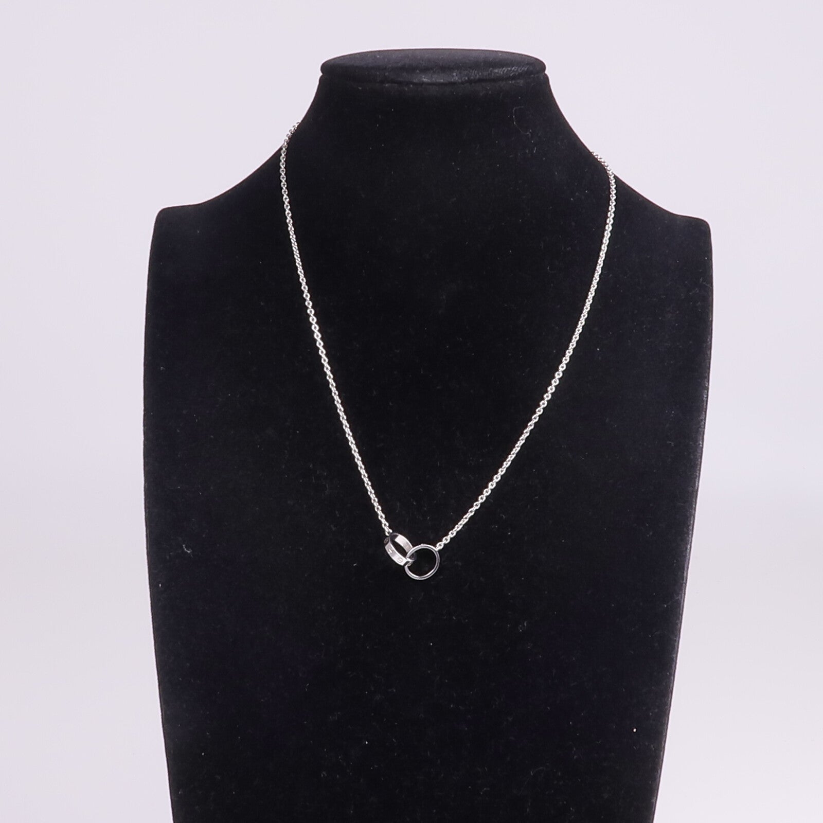CARTIER 18K白金Love Necklace項鍊