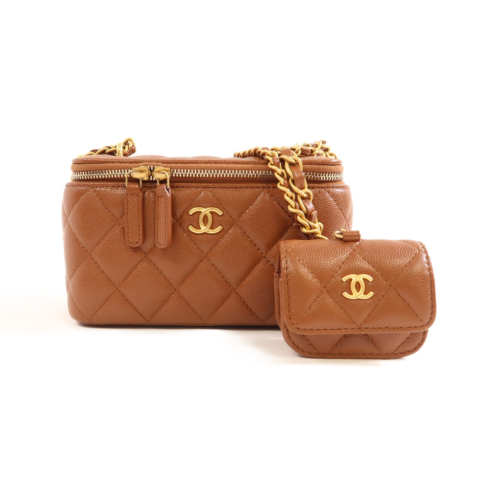 CHANEL 牛皮皮革Shoulder bag金扣鏈帶肩背袋