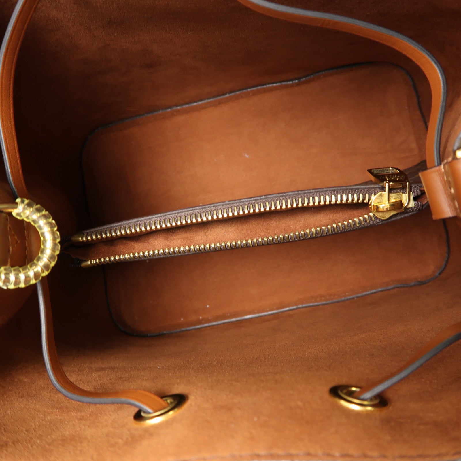 LOUIS VUITTON Monogram NeoNoe MM金扣肩背袋棕色