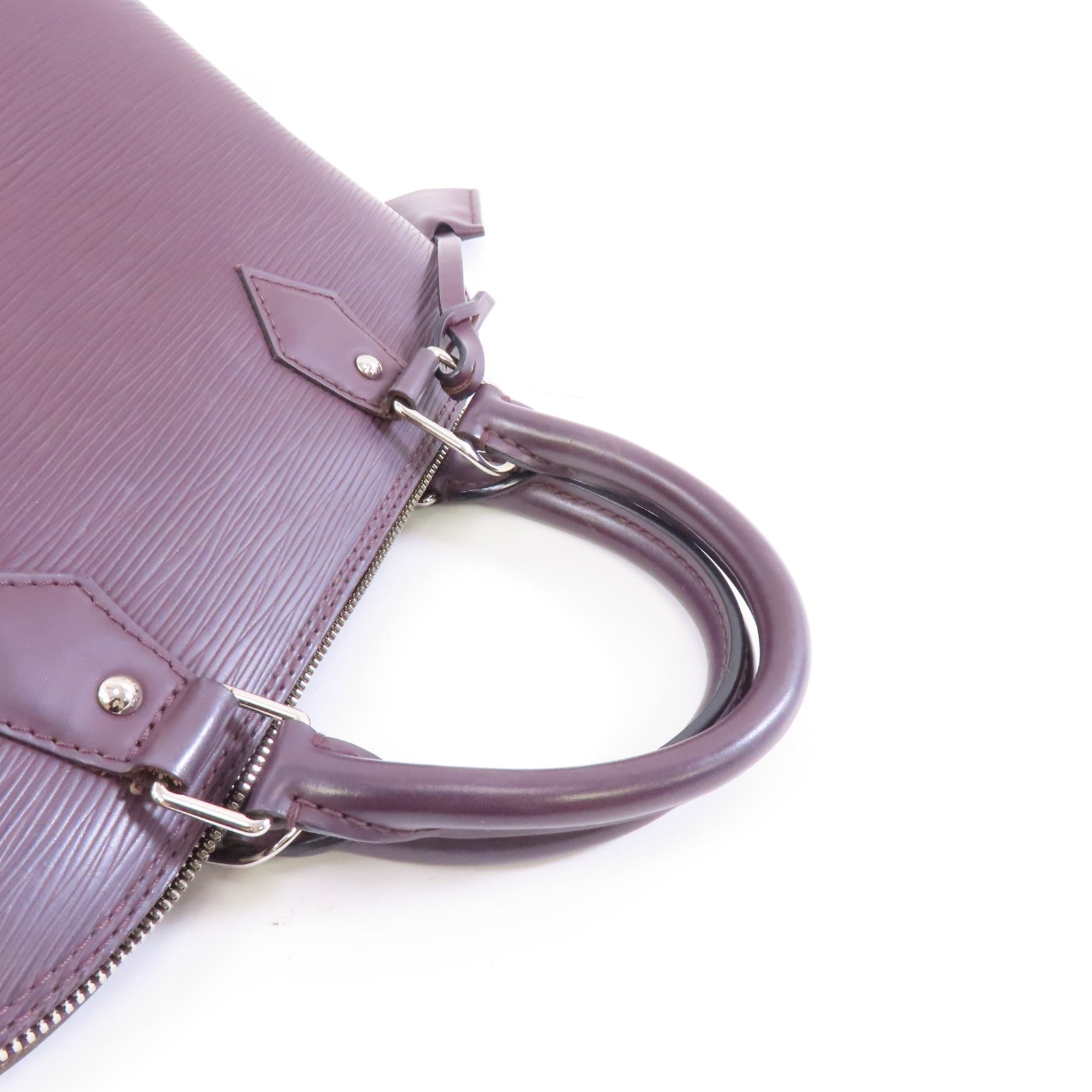 LOUIS VUITTON Epi Alma PM銀扣手挽袋紫色