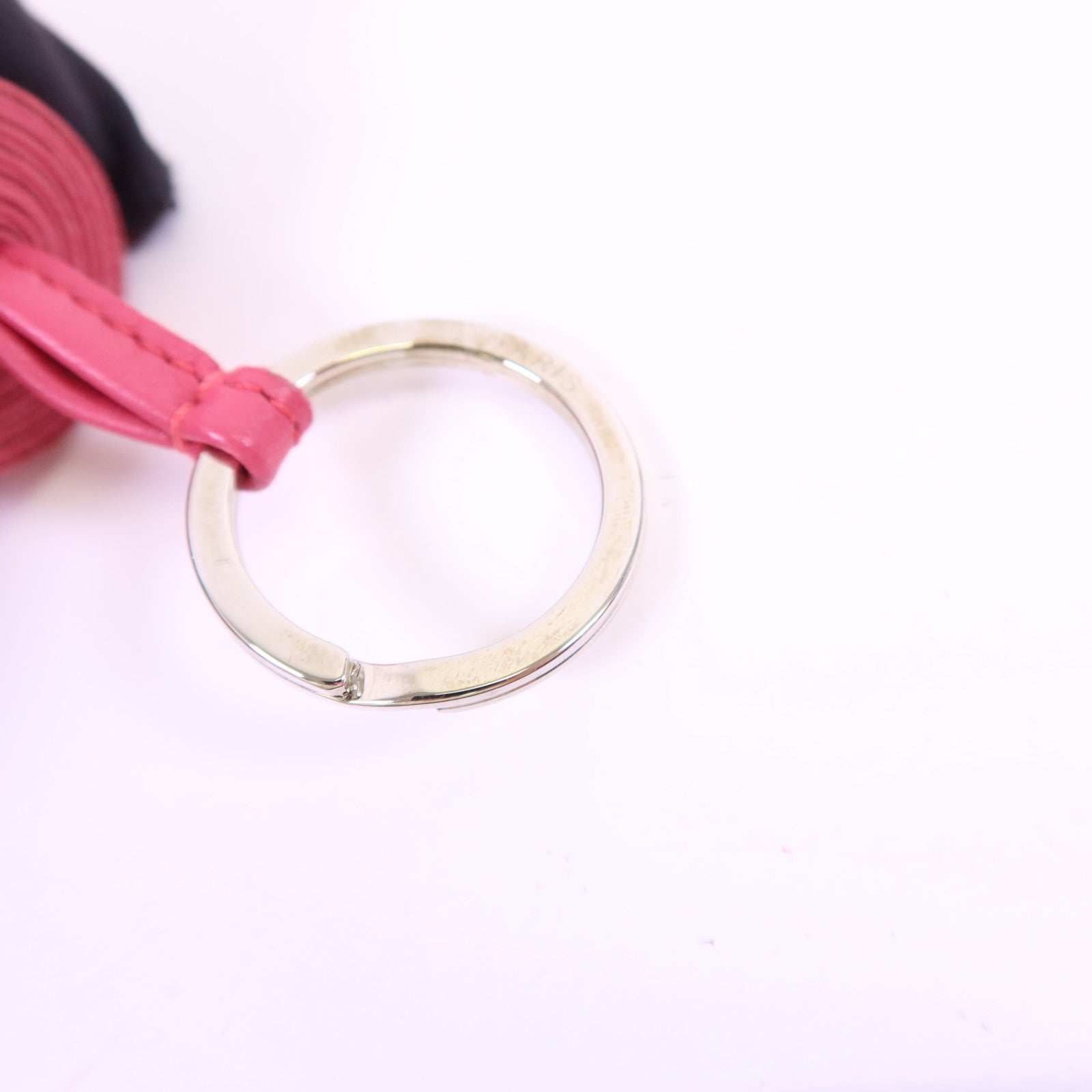 HERMES 【激減優惠】Milo皮革Carmen Key Ring銀扣鎖匙扣