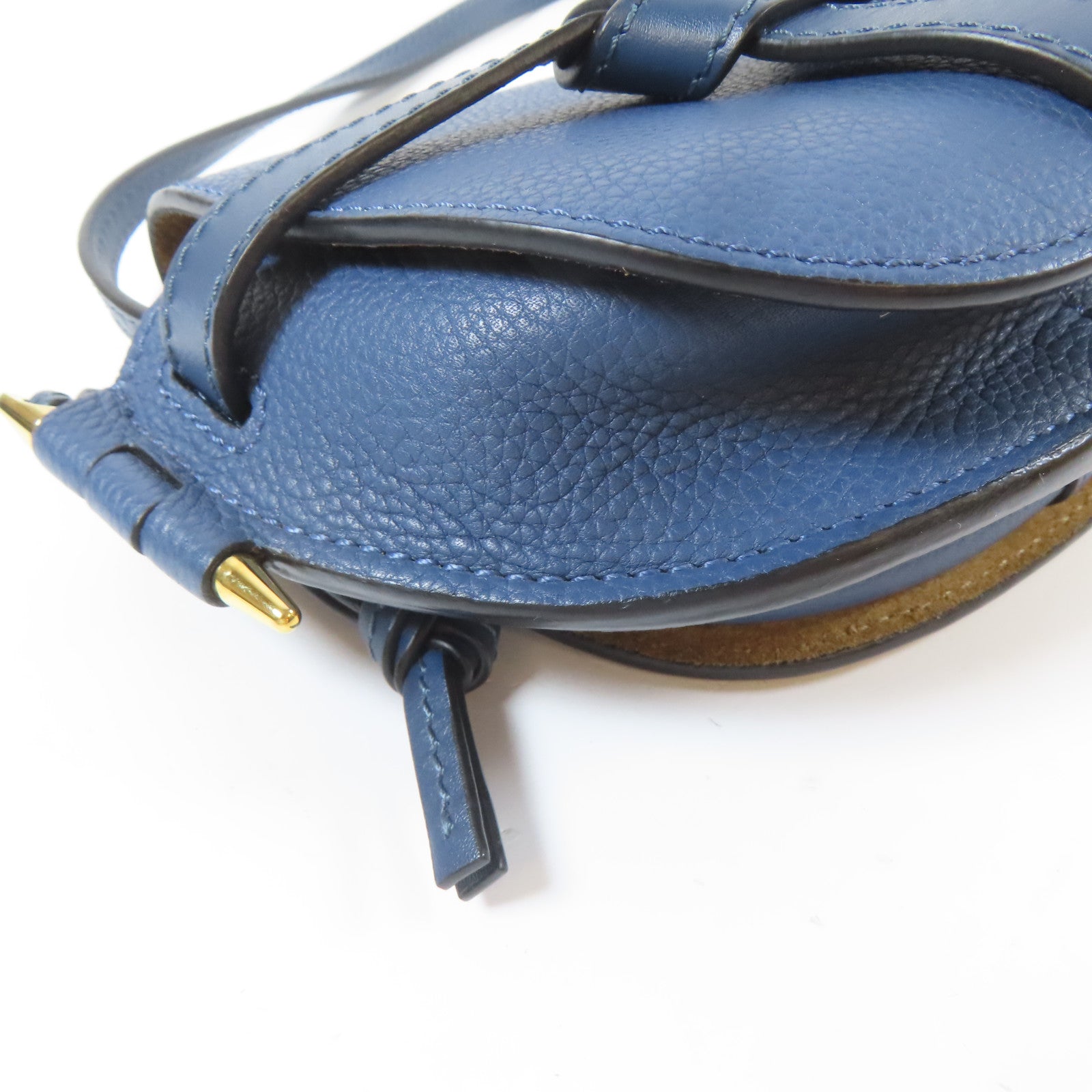 LOEWE 【激減優惠】牛皮皮革Mini Gate金扣肩背袋藍色