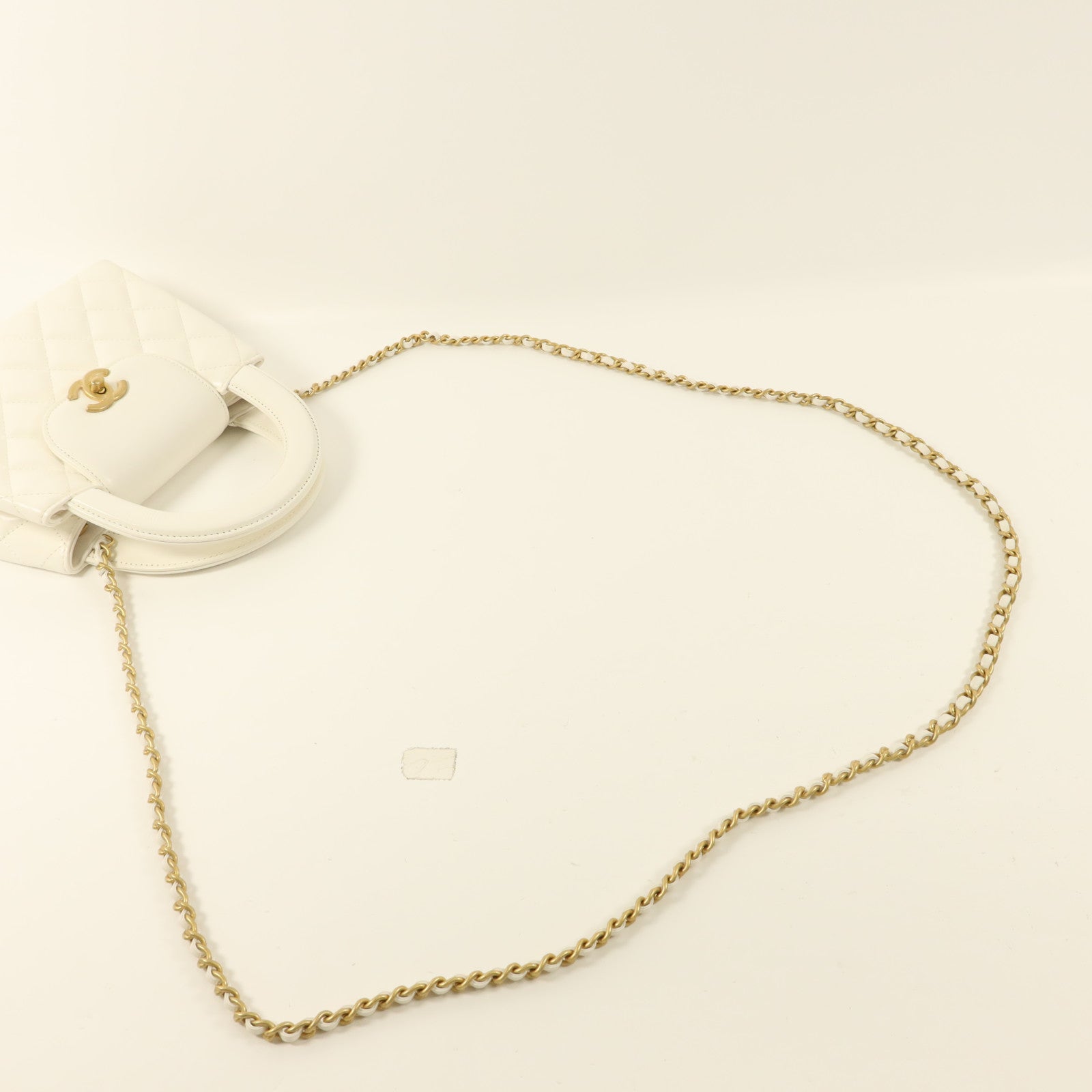 CHANEL 牛皮皮革Kelly Bag金扣鏈帶手挽肩背兩用袋