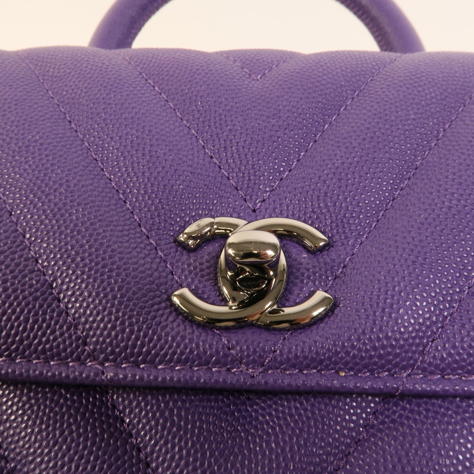 CHANEL 牛皮皮革Coco Handle Small鏈帶手挽肩背兩用袋