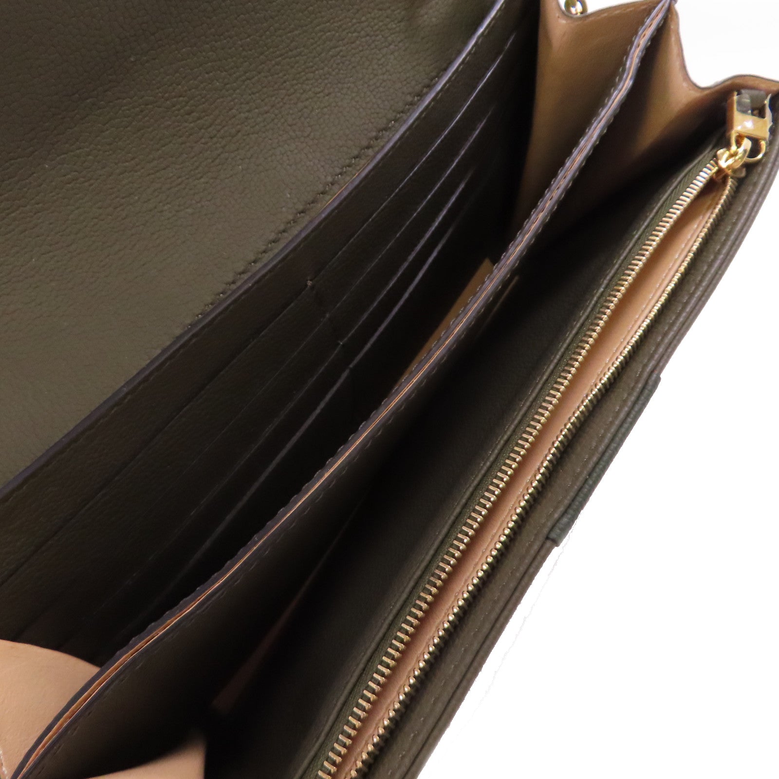 Delvaux 牛皮皮革Delvaux Brillant Wallet on Chain Shoulder Bag金扣鏈帶肩背袋深綠色