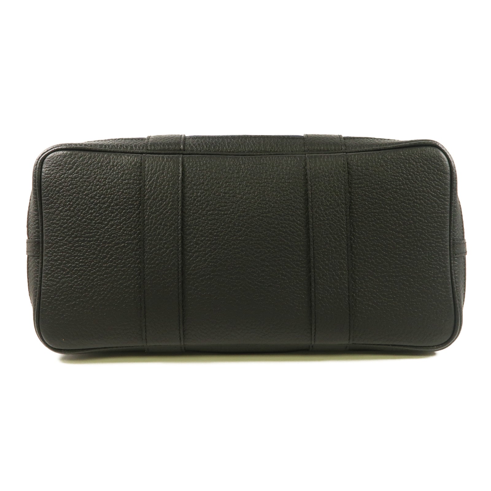 HERMES 帆布Garden Party PM銀扣手挽袋Bleu Indigo