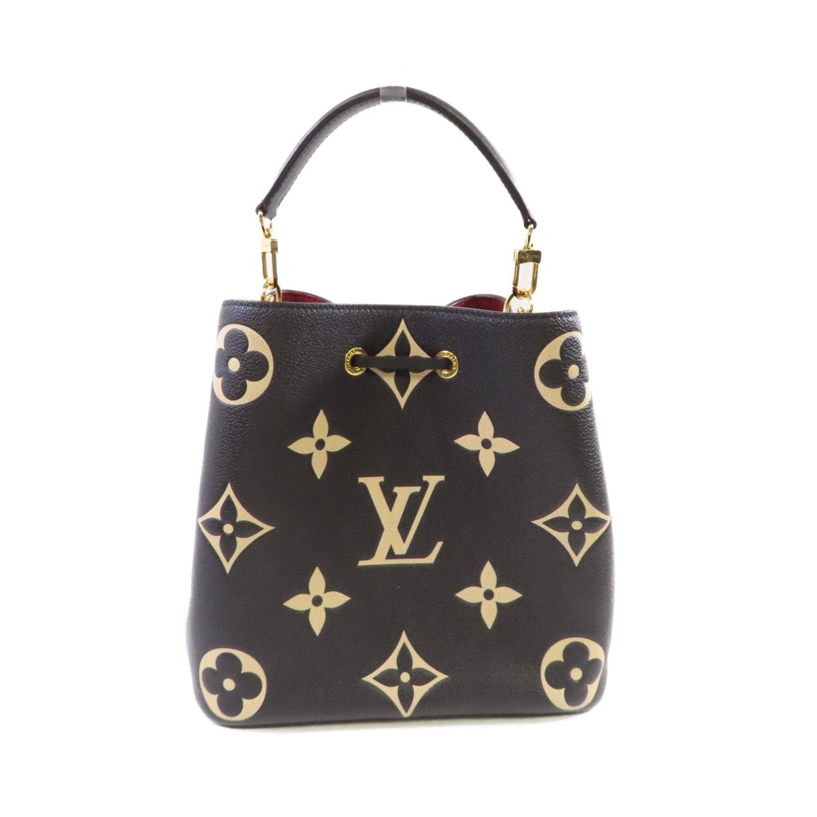 LOUIS VUITTON Monogram Empreinte Giant Neo Noe MM 2Way Shoulder Bag金扣手挽肩背兩用袋黑色/杏色