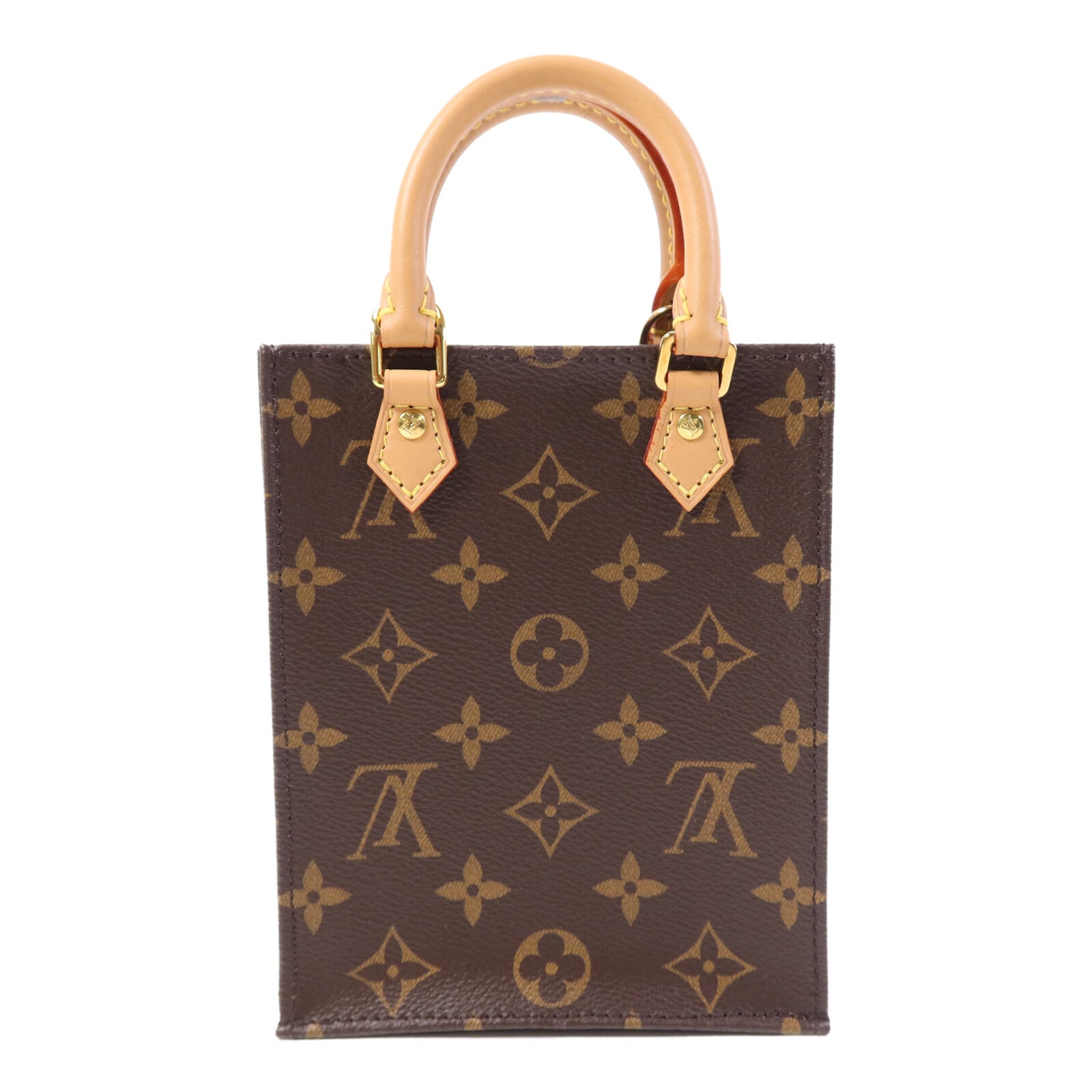 LOUIS VUITTON Monogram Petit Sac Plat金扣手挽肩背兩用袋