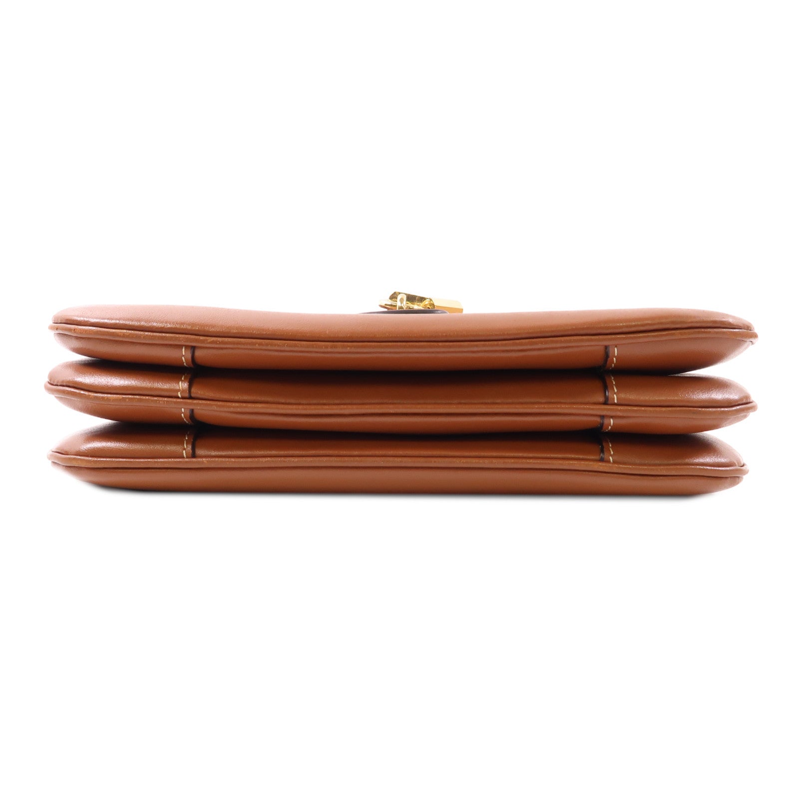 CELINE 牛皮皮革Medium Tabou金扣肩背袋啡色