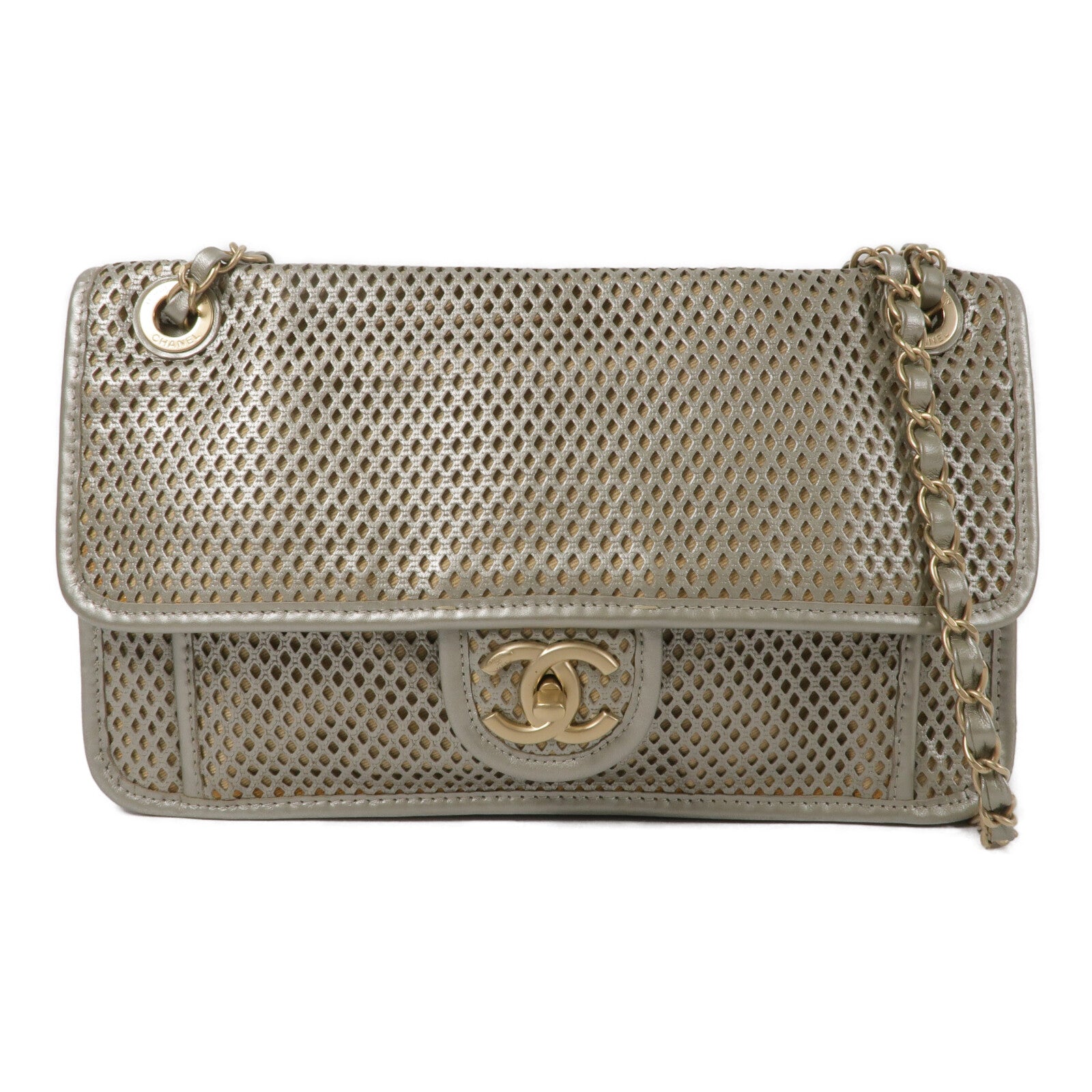 CHANEL 牛皮皮革Chain Shoulder鏈帶肩背袋