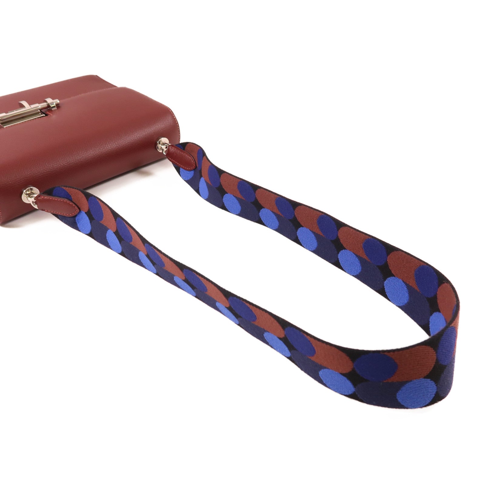 HERMES 【激減優惠】Epsom皮革Verrou 23 銀扣肩背袋55 Rouge H