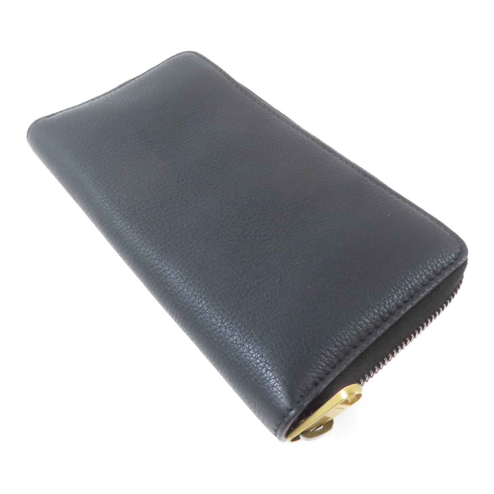 GUCCI 【激減優惠】牛皮皮革Long Round Wallet金扣長錢包黑色