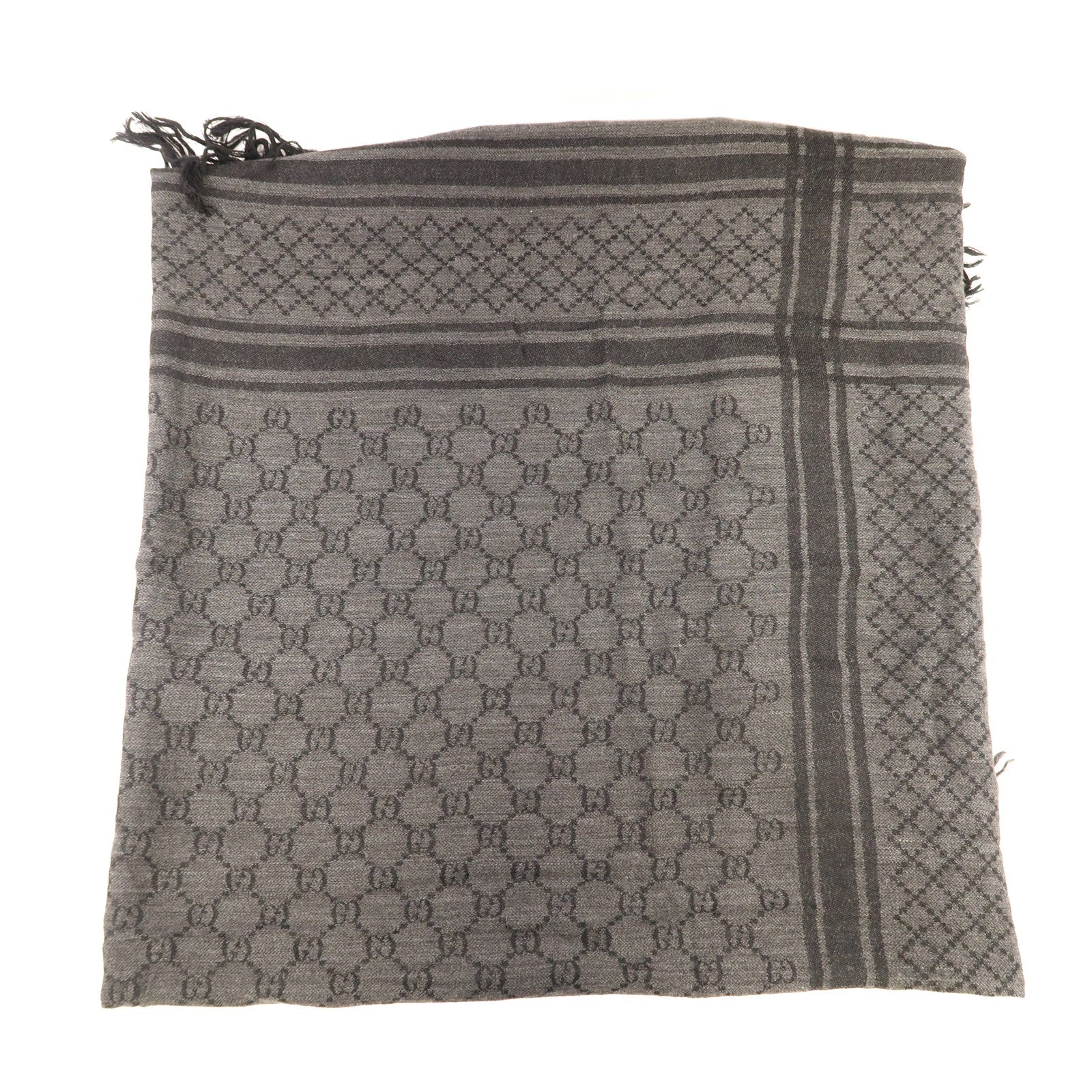 GUCCI 羊毛/絲質Scarf圍巾黑色