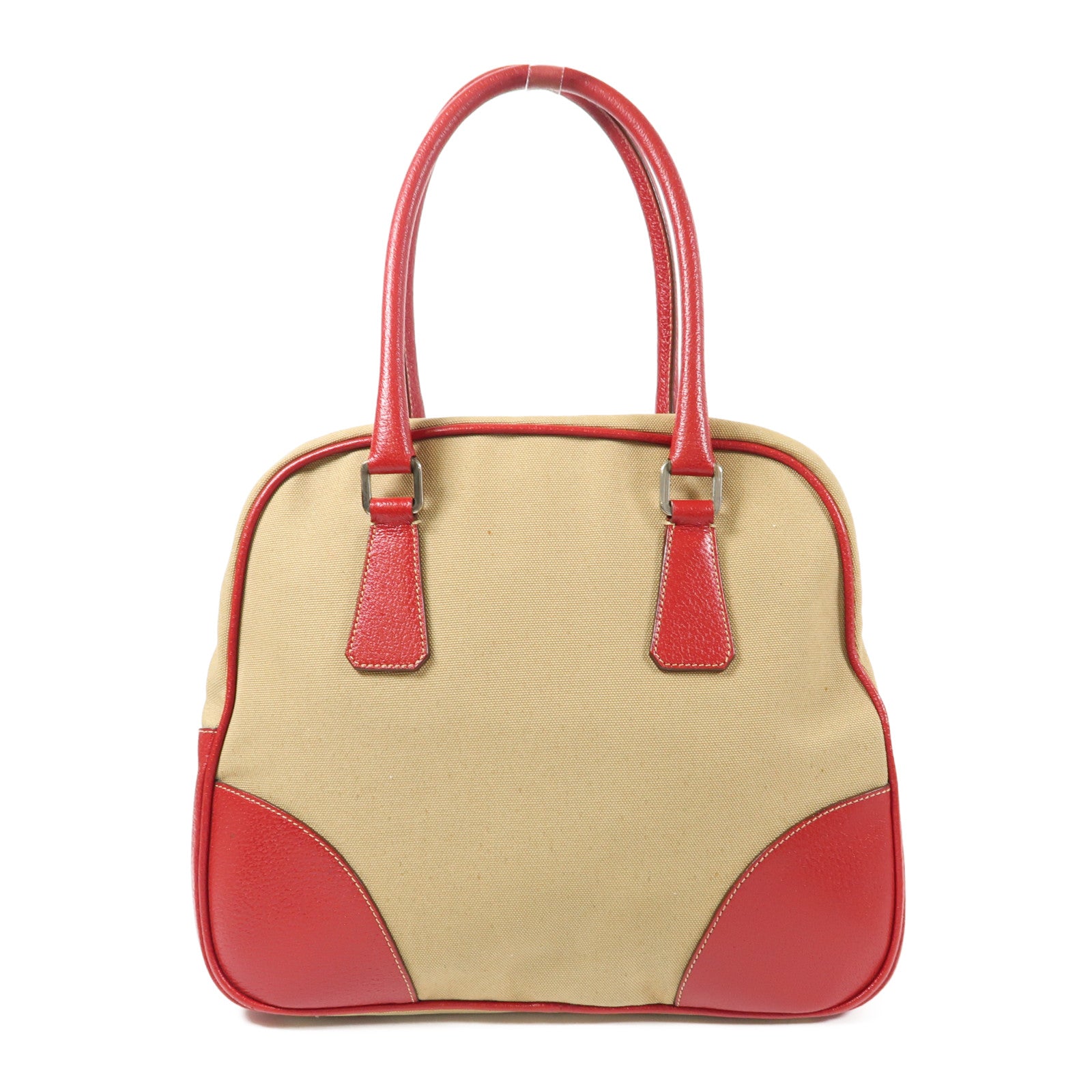 PRADA 帆布Tote Bag銀扣手挽袋