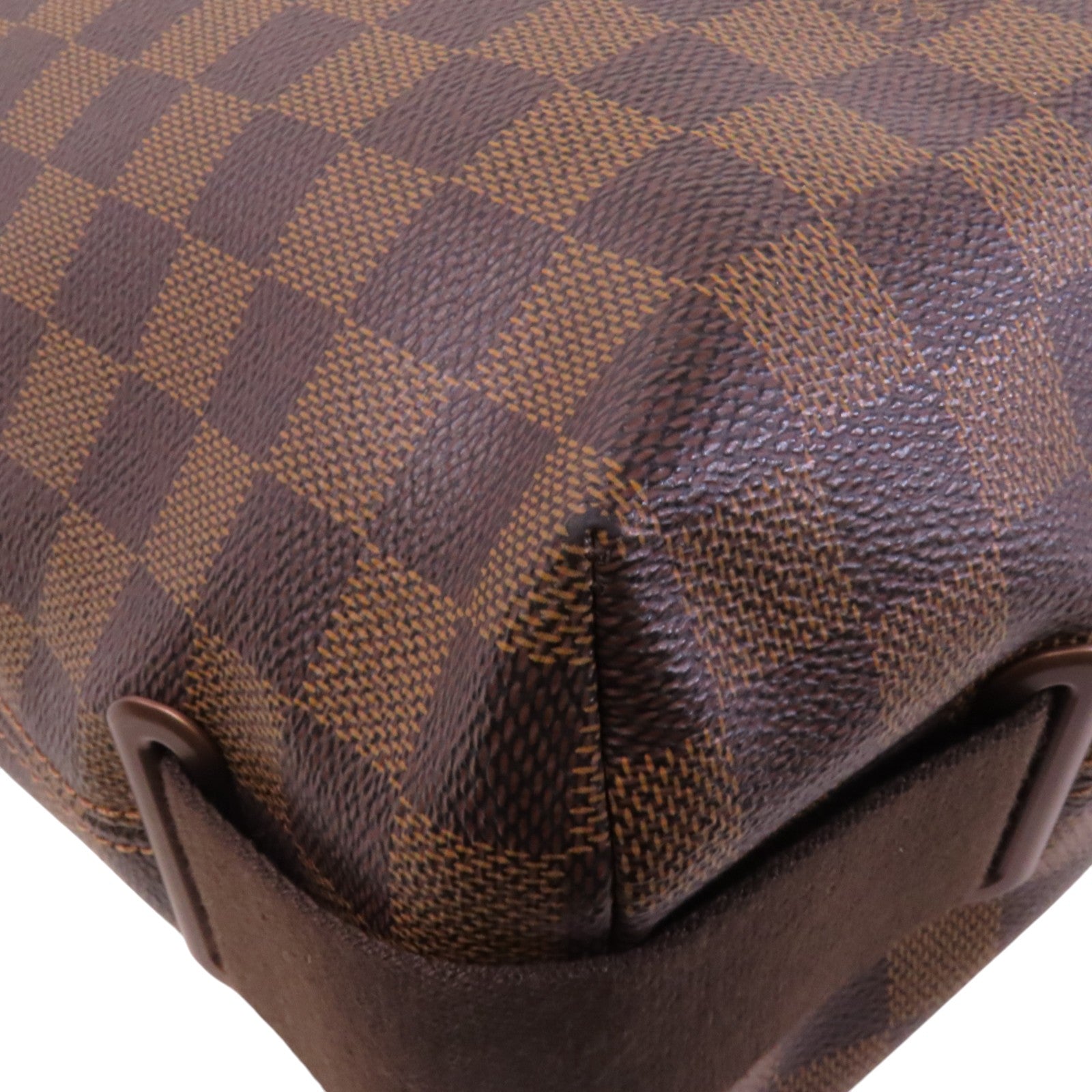 LOUIS VUITTON Damier Ebene Brooklyn GM金扣肩背袋