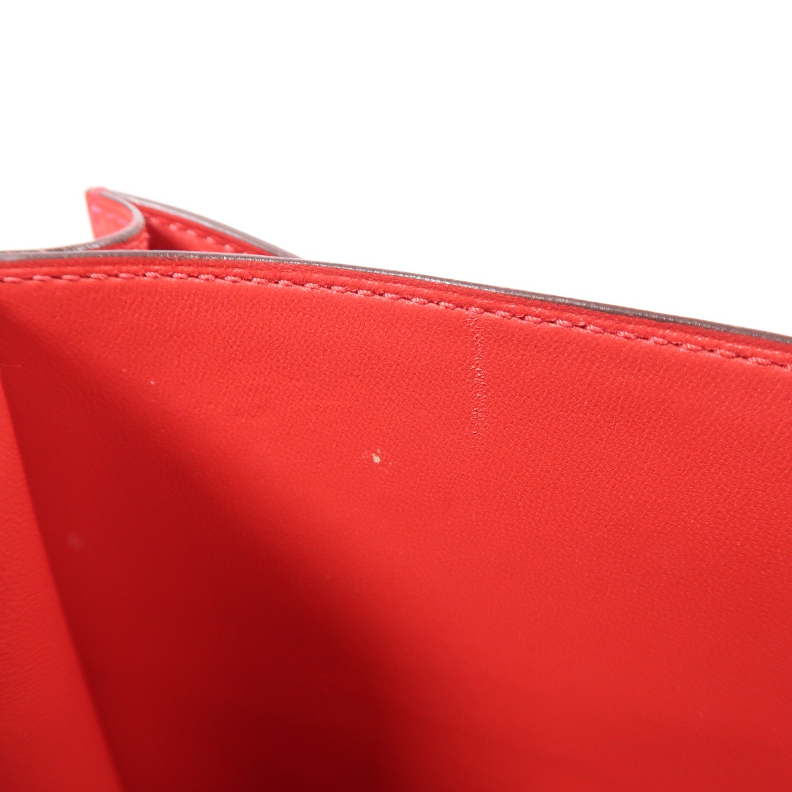 HERMES【激減優惠】 Epsom皮革Constance 24銀扣肩背袋Rouge Casaque