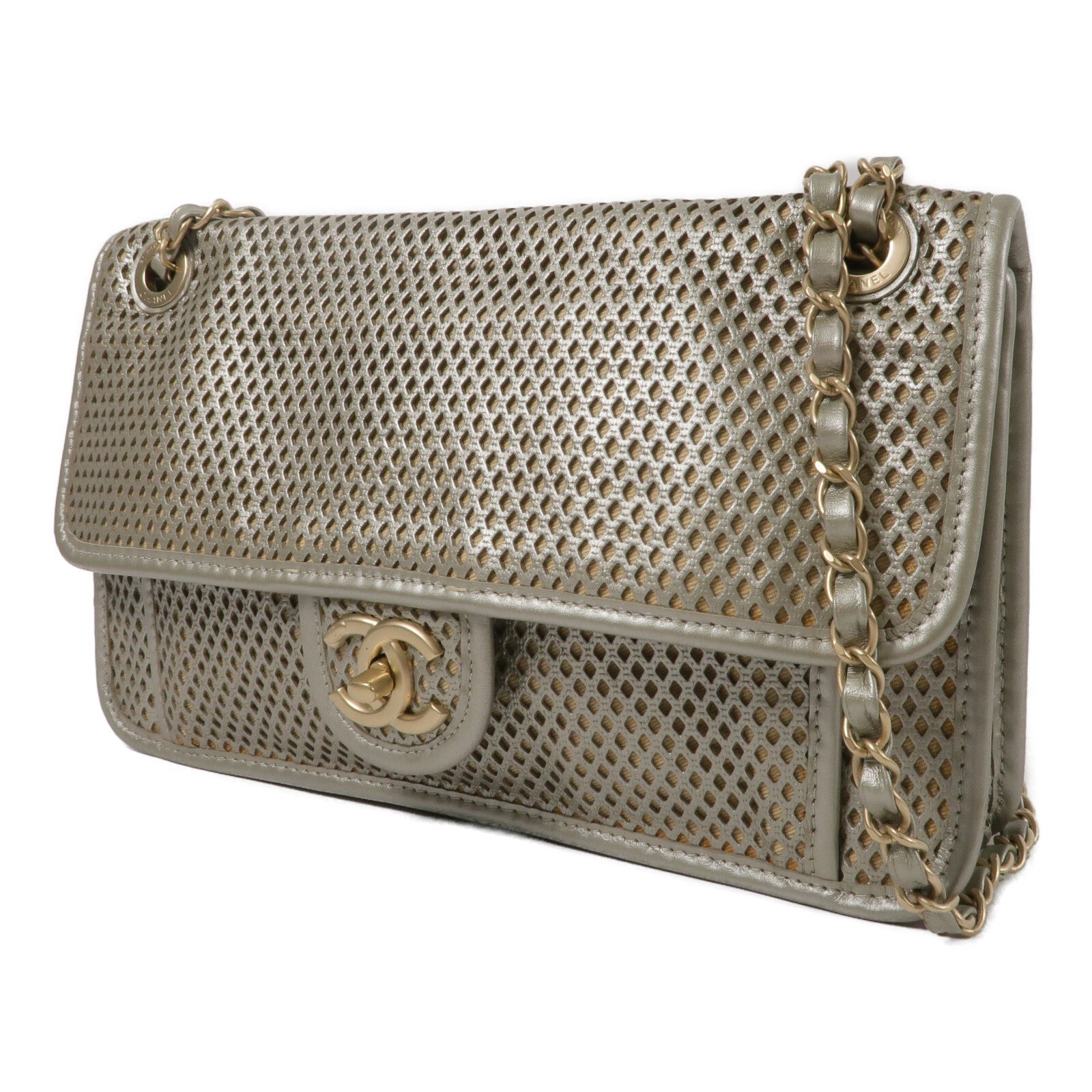 CHANEL 牛皮皮革Chain Shoulder鏈帶肩背袋
