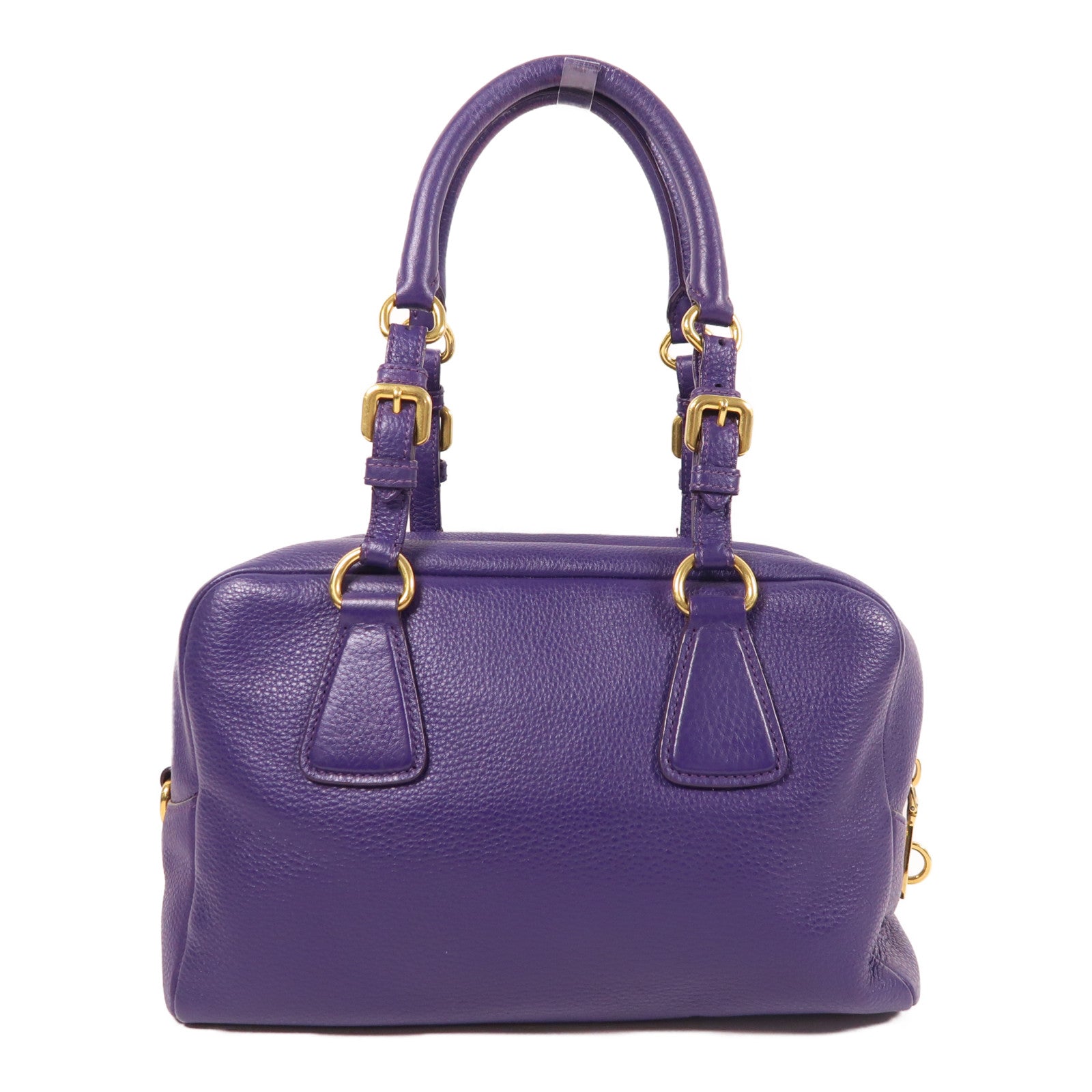 PRADA 【激減優惠】皮革Vitello Daino金扣肩背袋