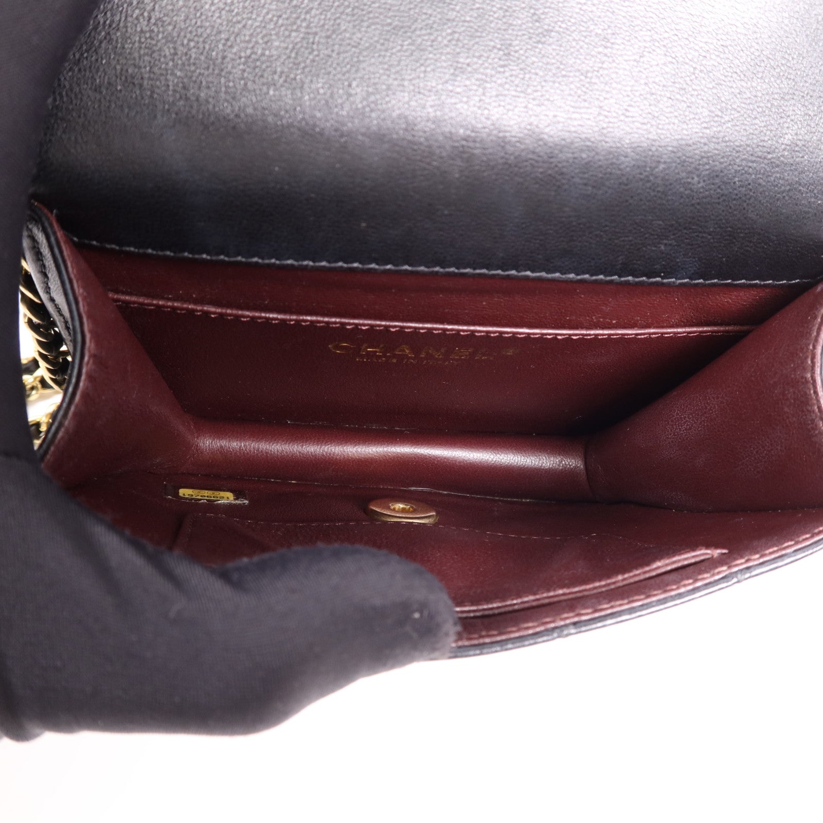 CHANEL 牛皮皮革Chain Shoulder Bag金扣鏈帶肩背袋