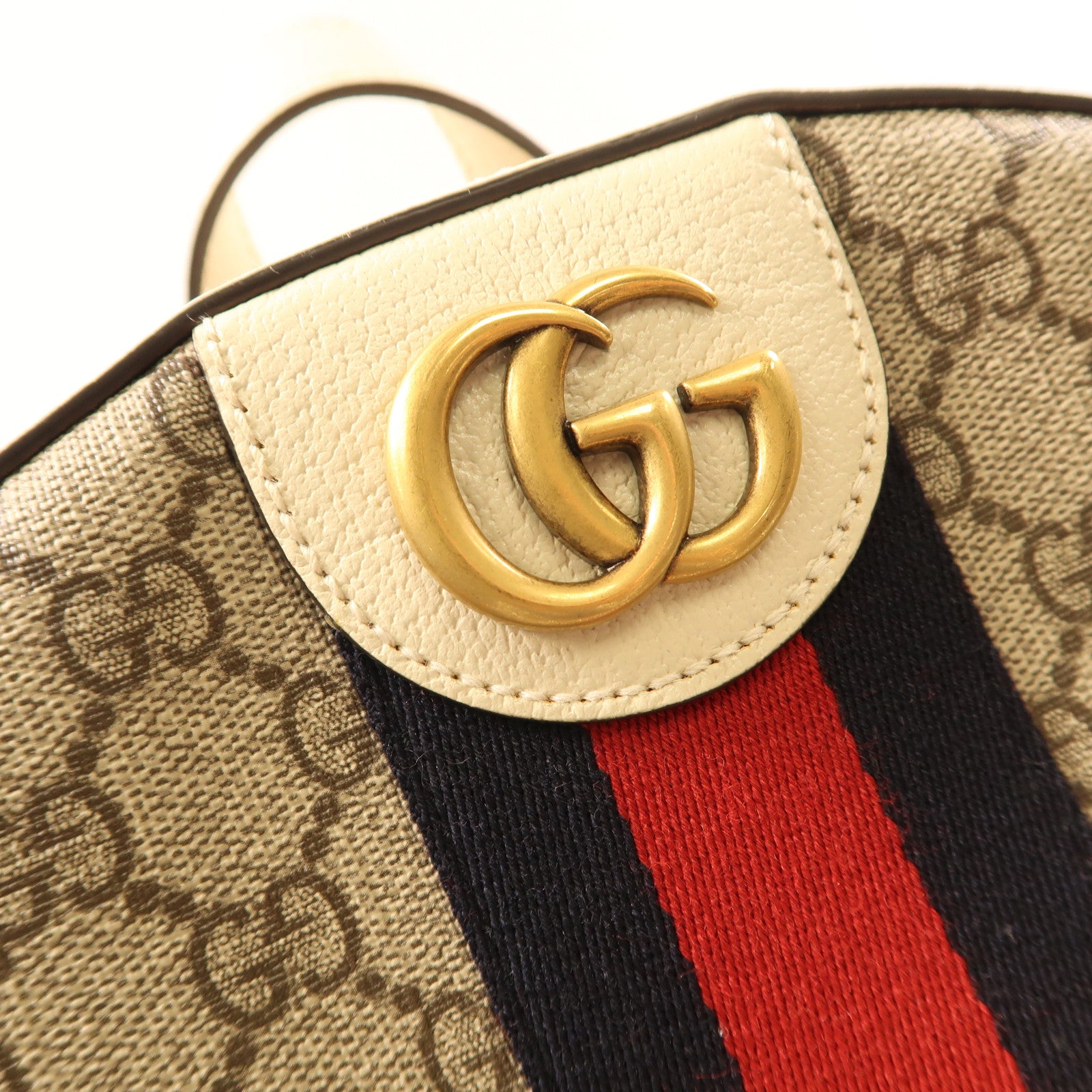 GUCCI 塗層帆布Backpack金扣背包