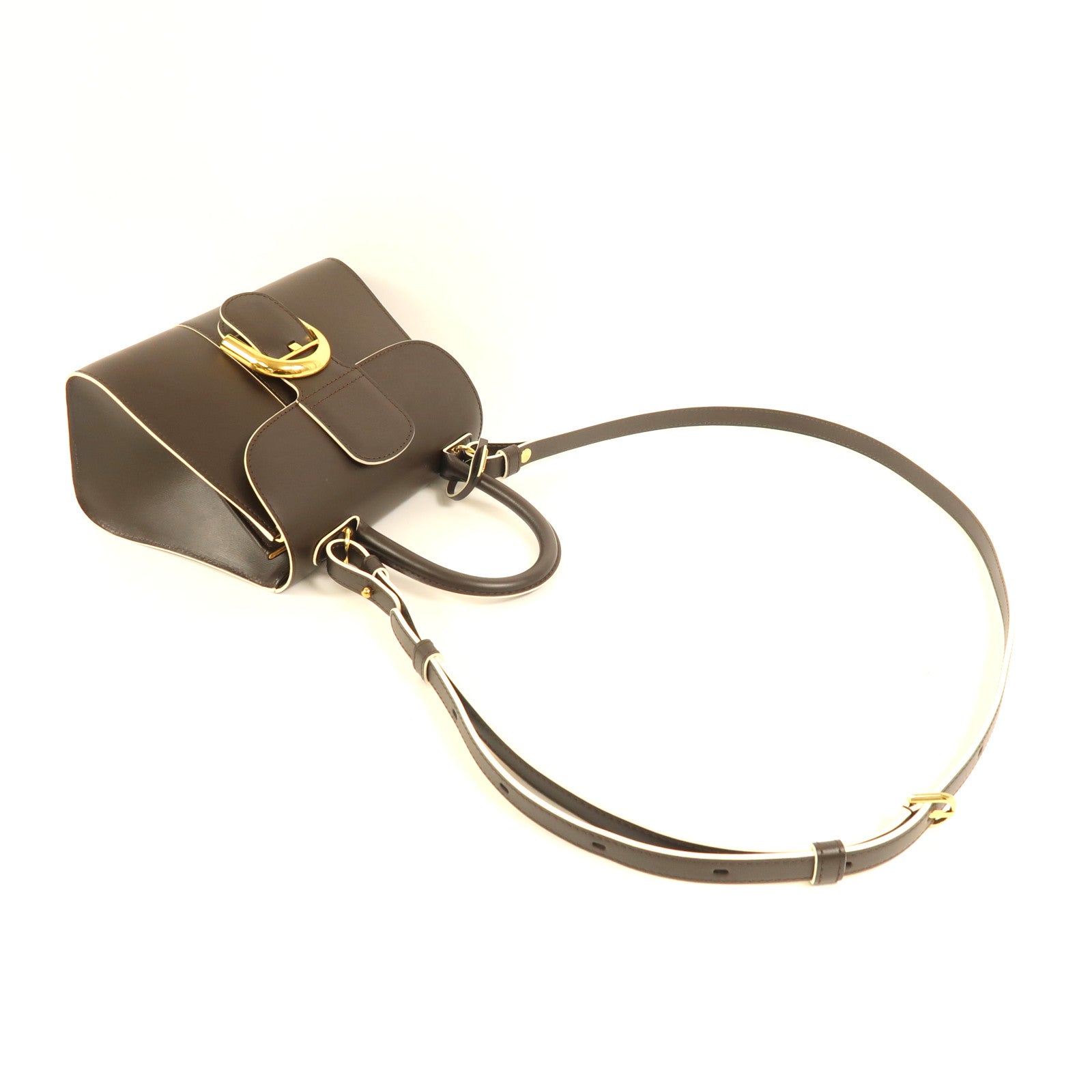 Delvaux 牛皮皮革Brillant Mini金扣手挽肩背兩用袋