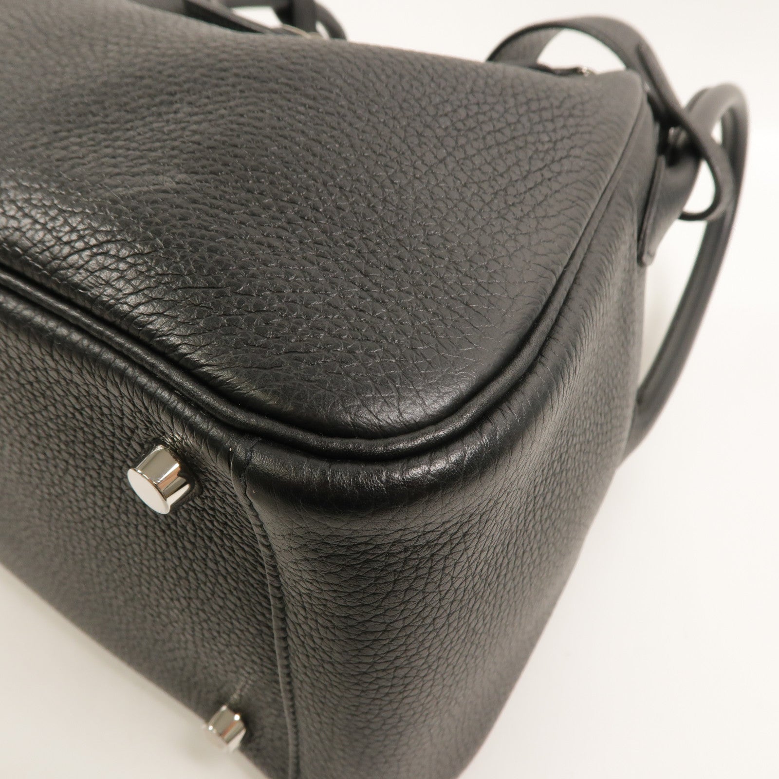 HERMES Clemence皮革Lindy 26手挽肩背兩用袋Noir