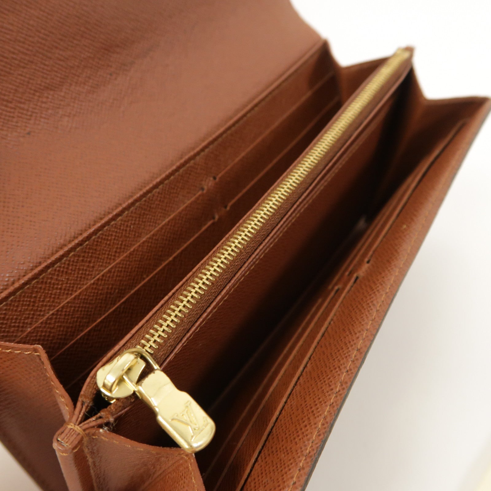 LOUIS VUITTON Monogram Sarah Long Wallet金扣長錢包啡色