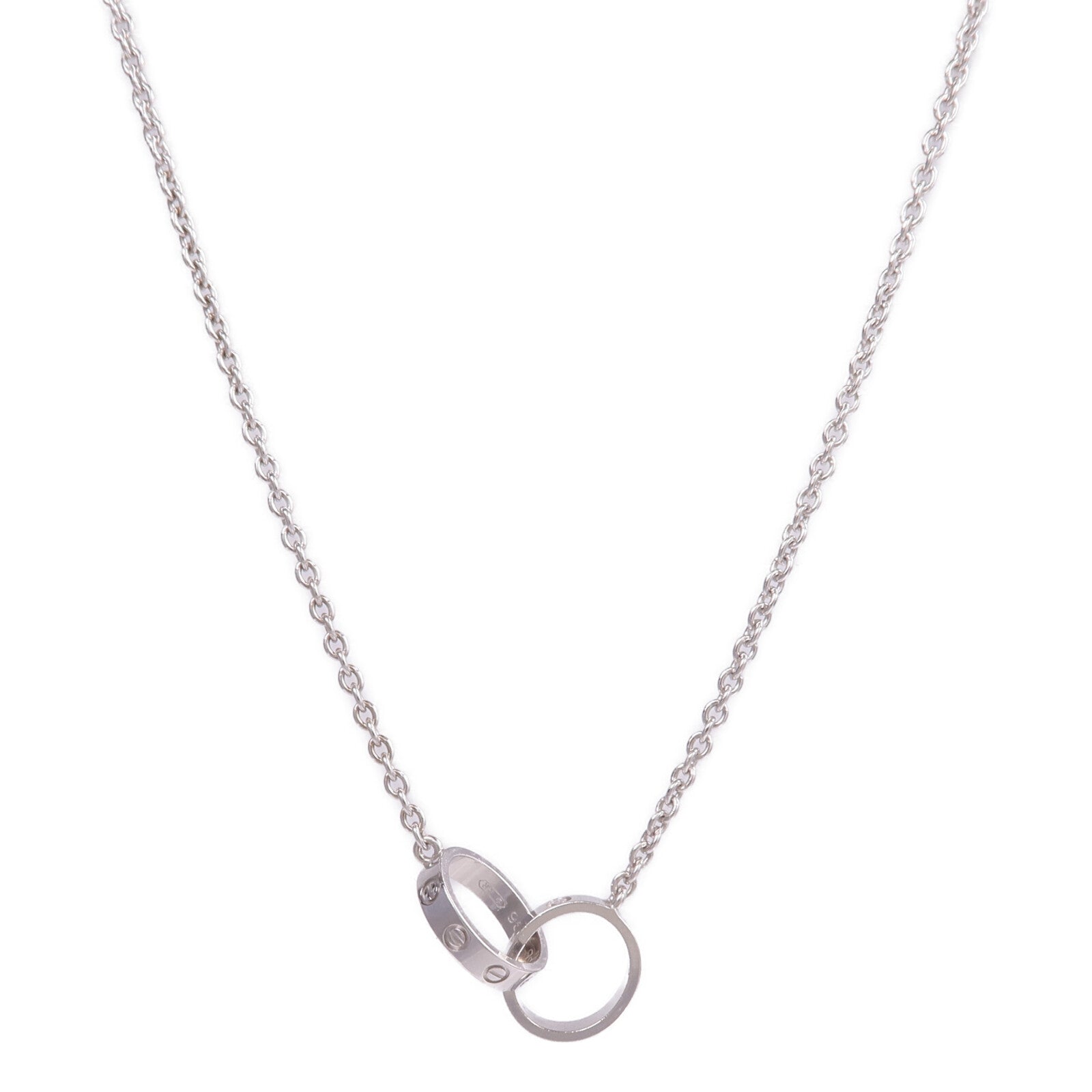 CARTIER 18K白金Love Necklace項鍊