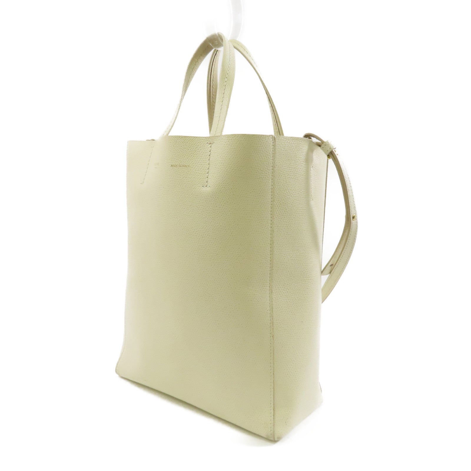CELINE 【激減優惠】牛皮皮革Cabas金扣手挽肩背兩用袋白色
