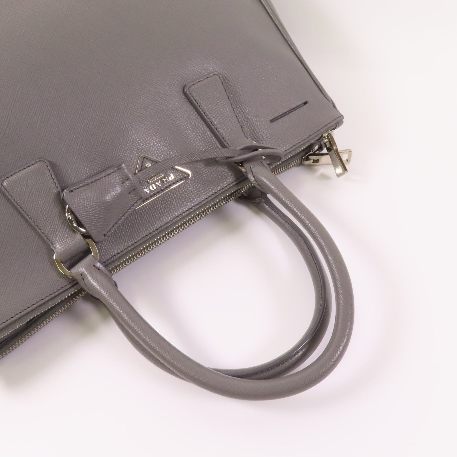 PRADA 牛皮皮革2 Way Bag銀扣手挽肩背兩用袋